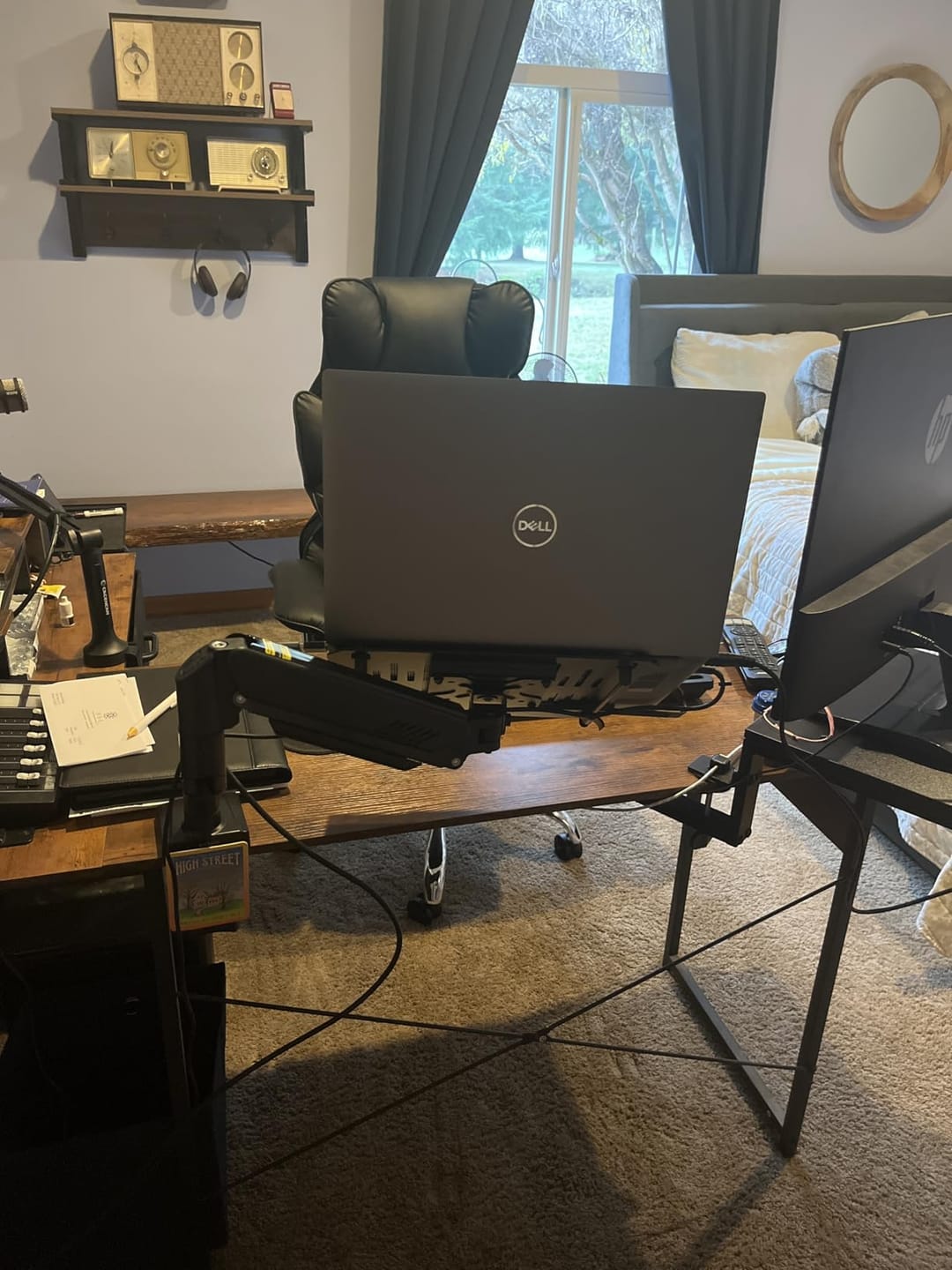 Customer photo review of 2-in-1 Laptop & Monitor Desk Mount
