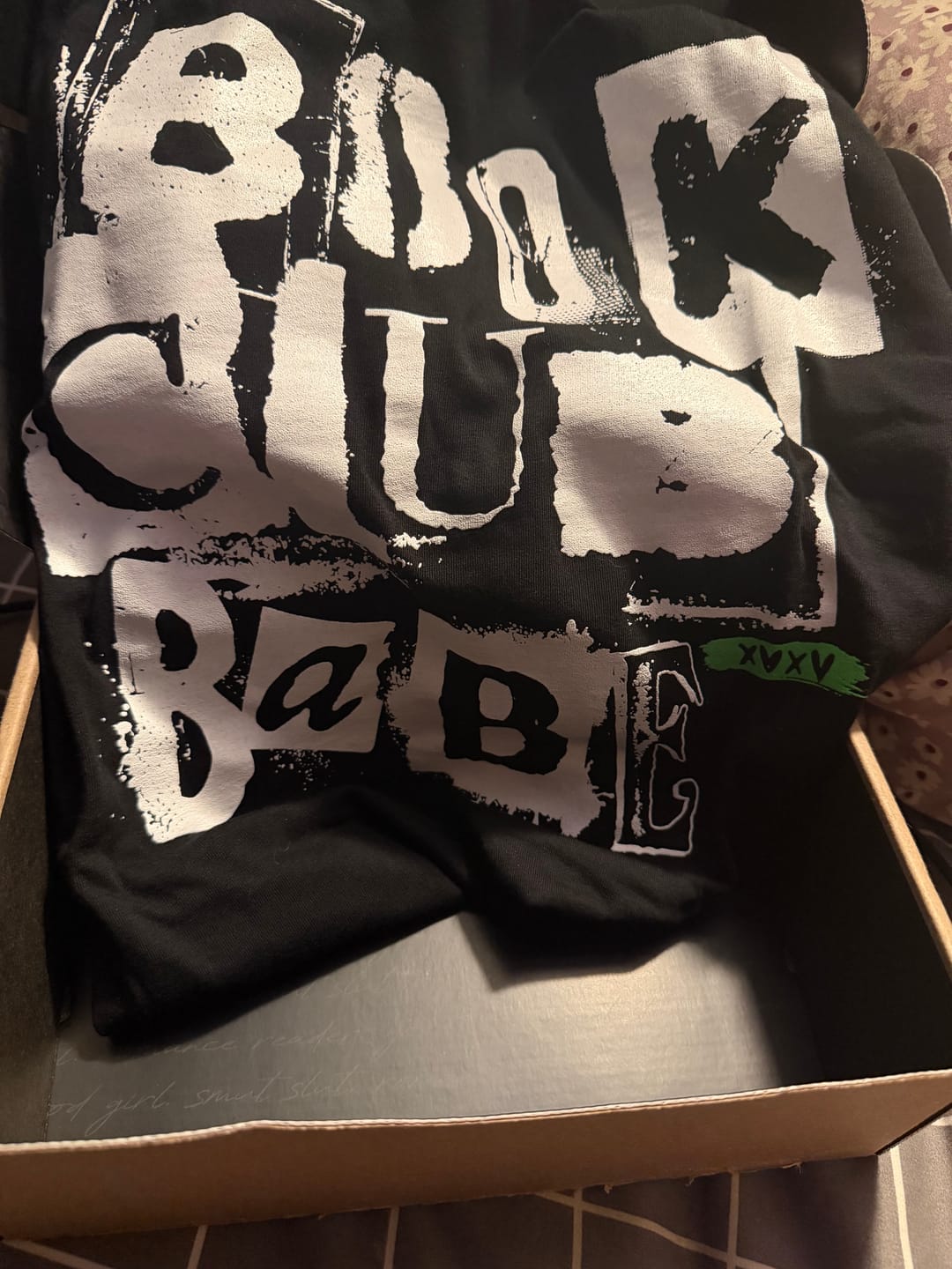 Customer photo review of smut slut book club subscription