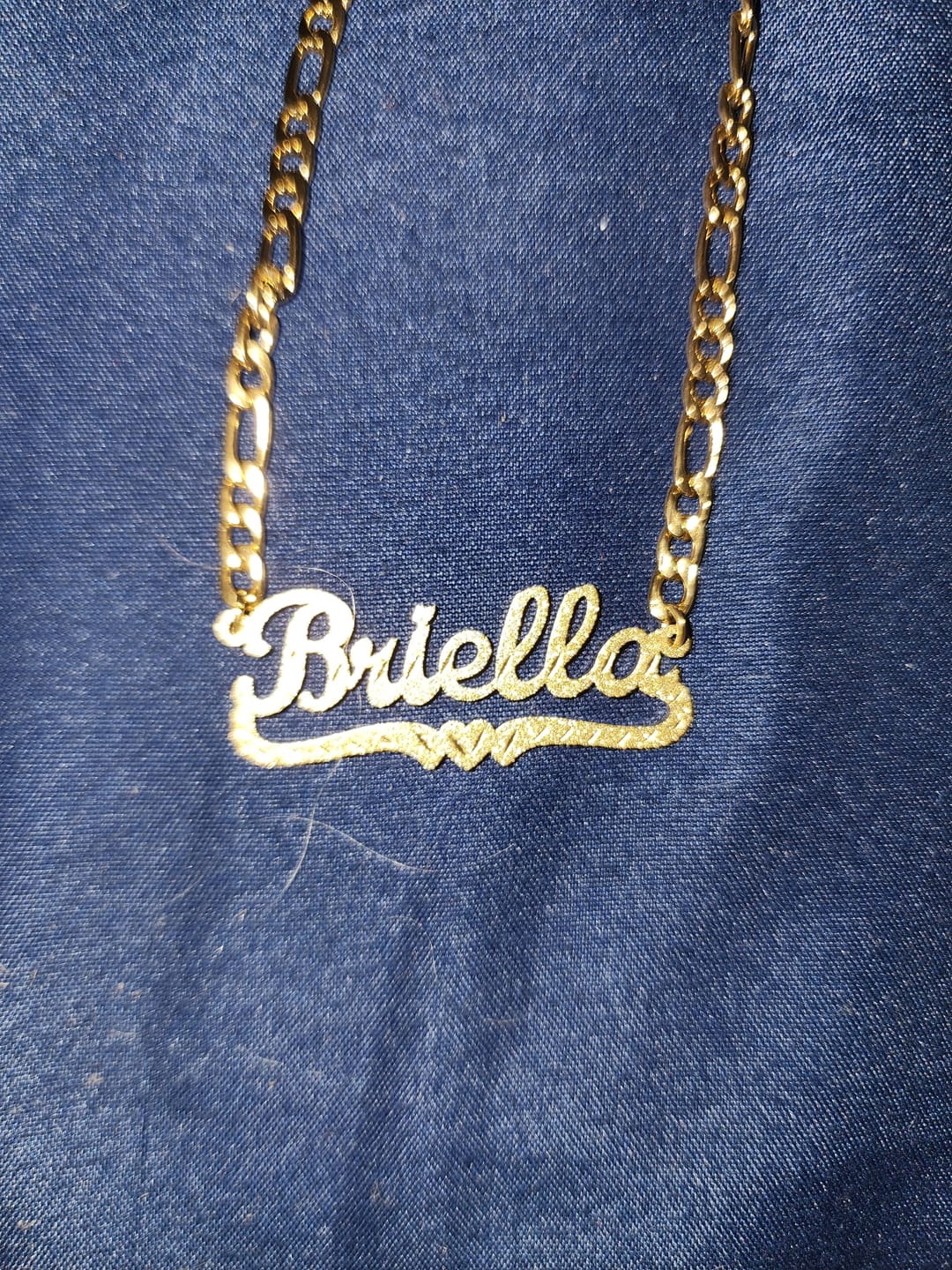 Customer photo review of Diamond Cut Heart Name Necklace