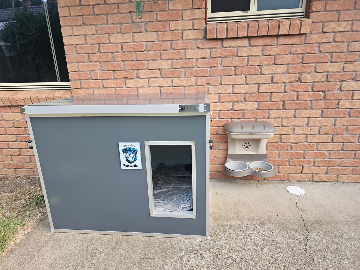 Customer photo review of CozyCube Coldroom Panel Insulated Dog House