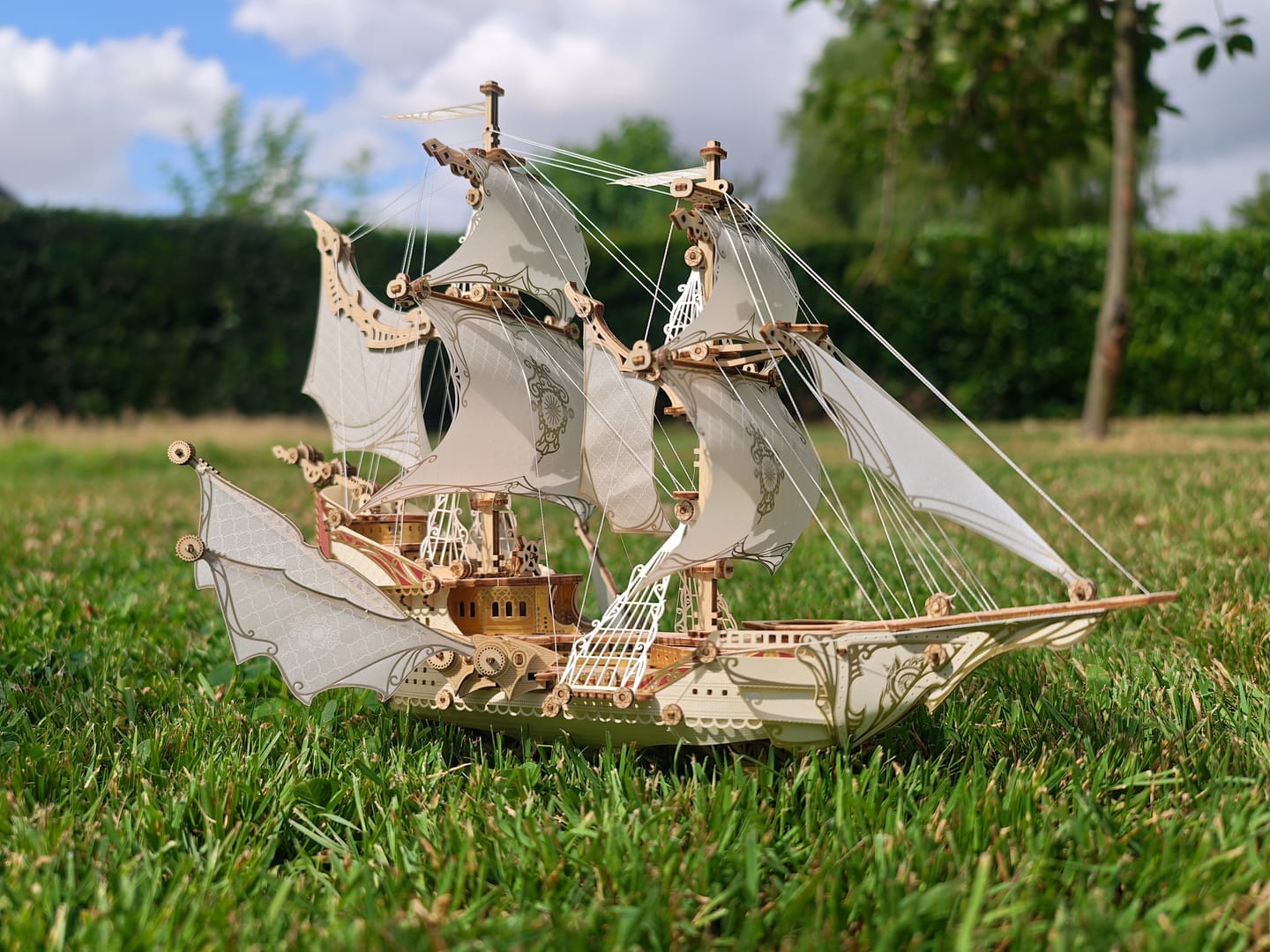 Customer photo review of Fantasy Elf Ship DIY 3D Wooden Puzzle Kit