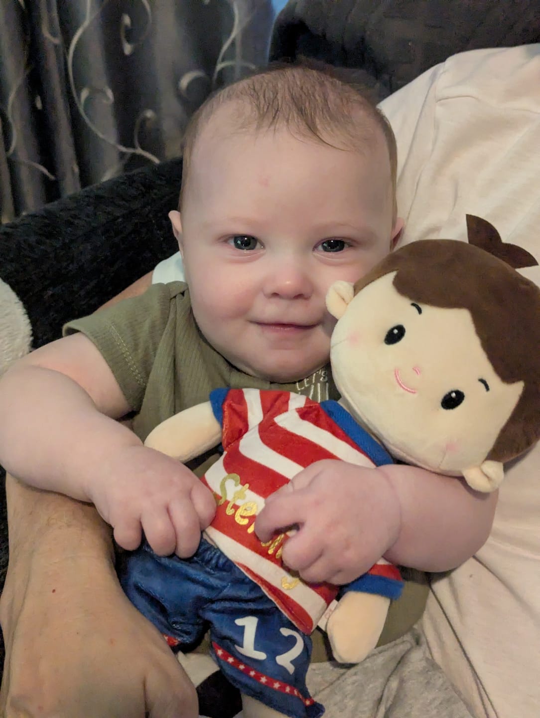Customer photo review of Personalized Soccer Boy - USA (2 Skin Tones)