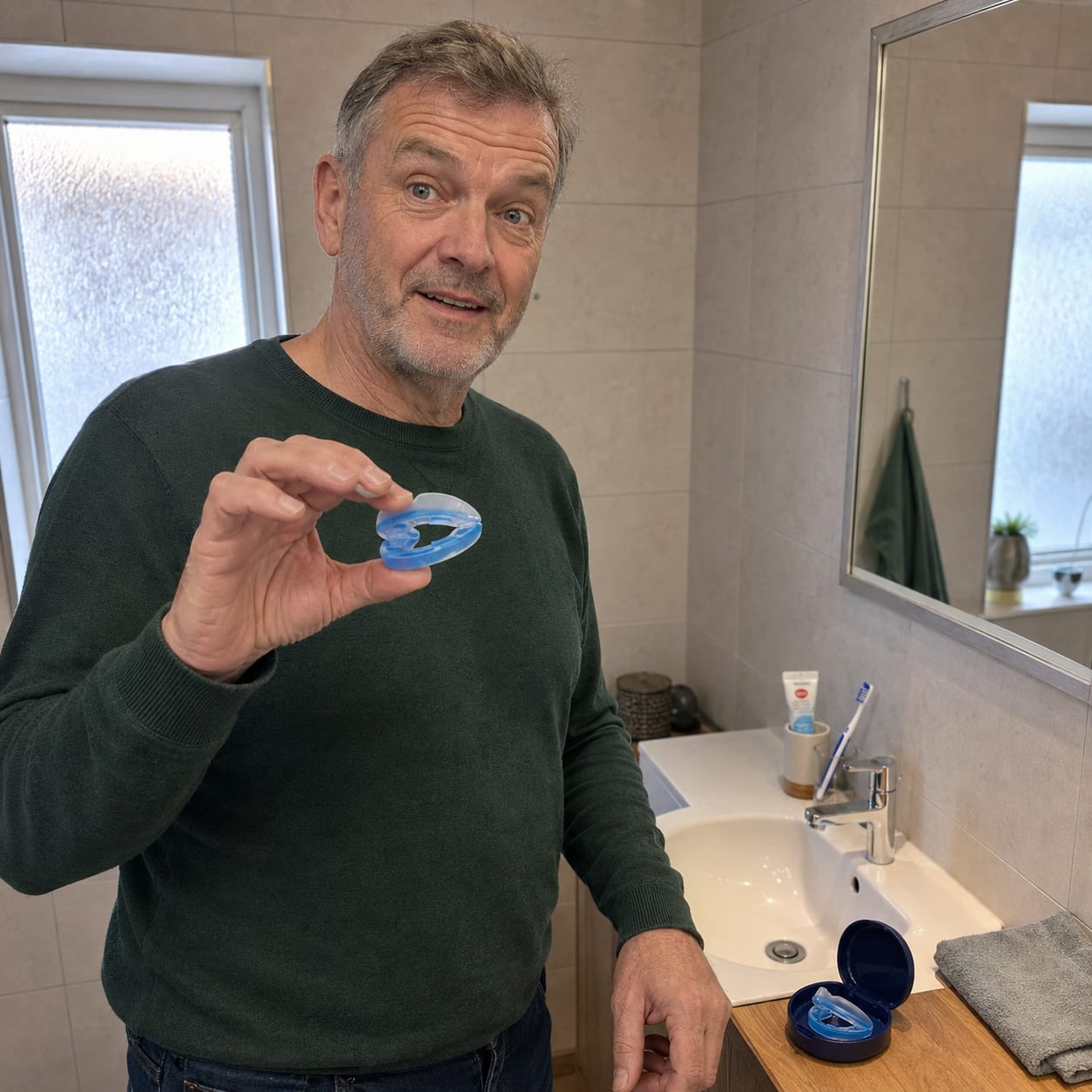 Customer photo review of Anti-Snoring Mouthpiece 2-Size Starter Pack