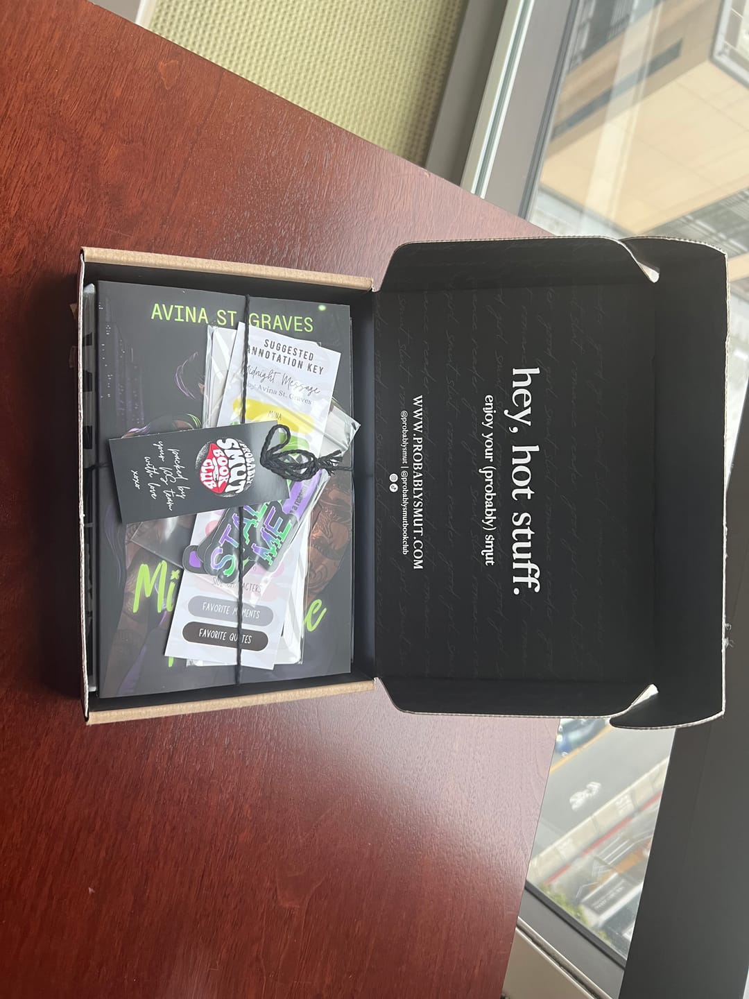 Customer photo review of smut slut book club subscription