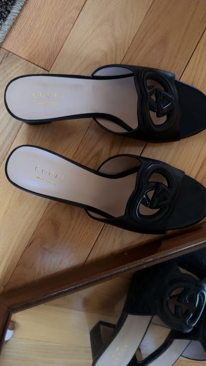 Customer photo review of MID-HEEL 5 CM MULE IN BLACK CALFSKIN