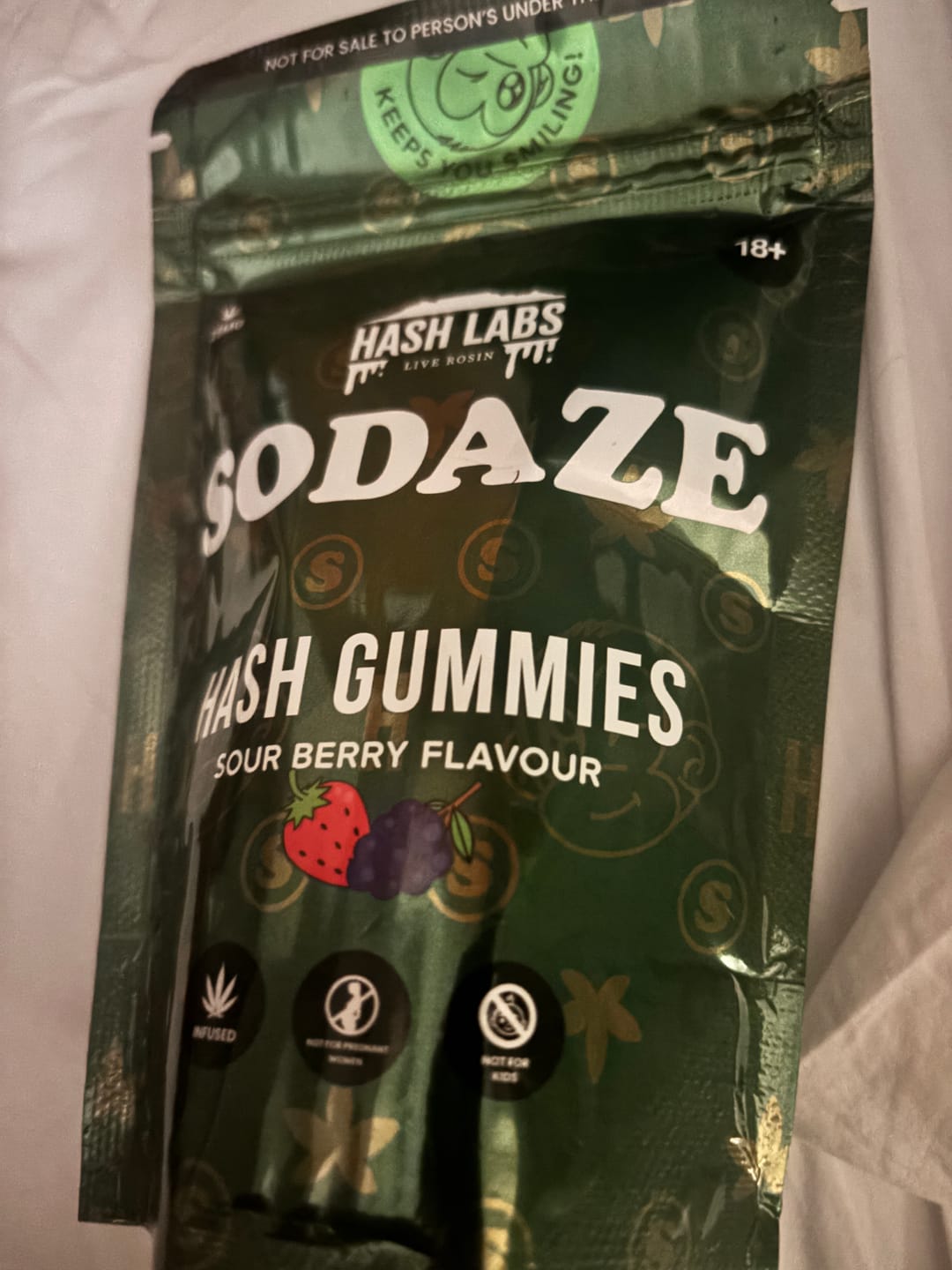 Customer photo review of THC Sodaze Sour Berry Hash Gummies 25mg