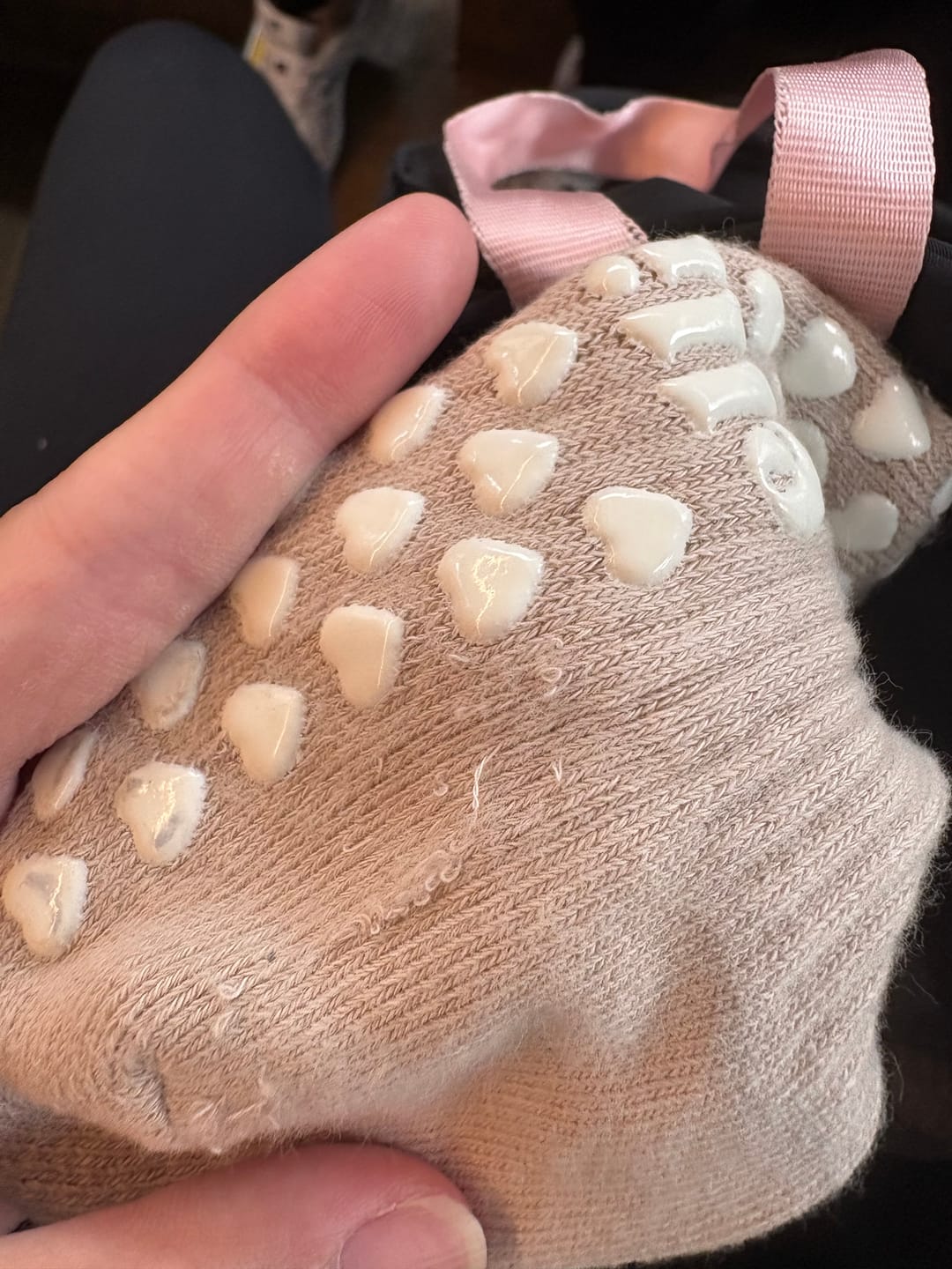 Customer photo review of Grip Stripes - Oat Milk