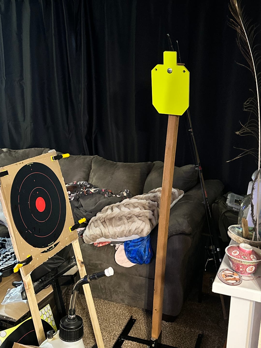 Customer photo review of Double T-Shaped Base Stand + 2X4 Target Hanger