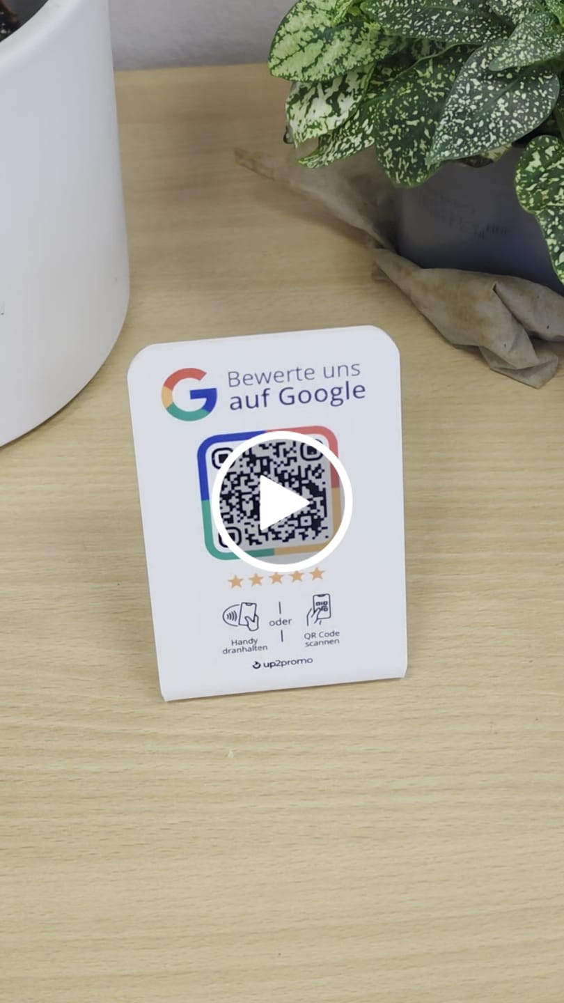 Customer video review of Google Bewertung Aufsteller mit NFC & QR-Code
