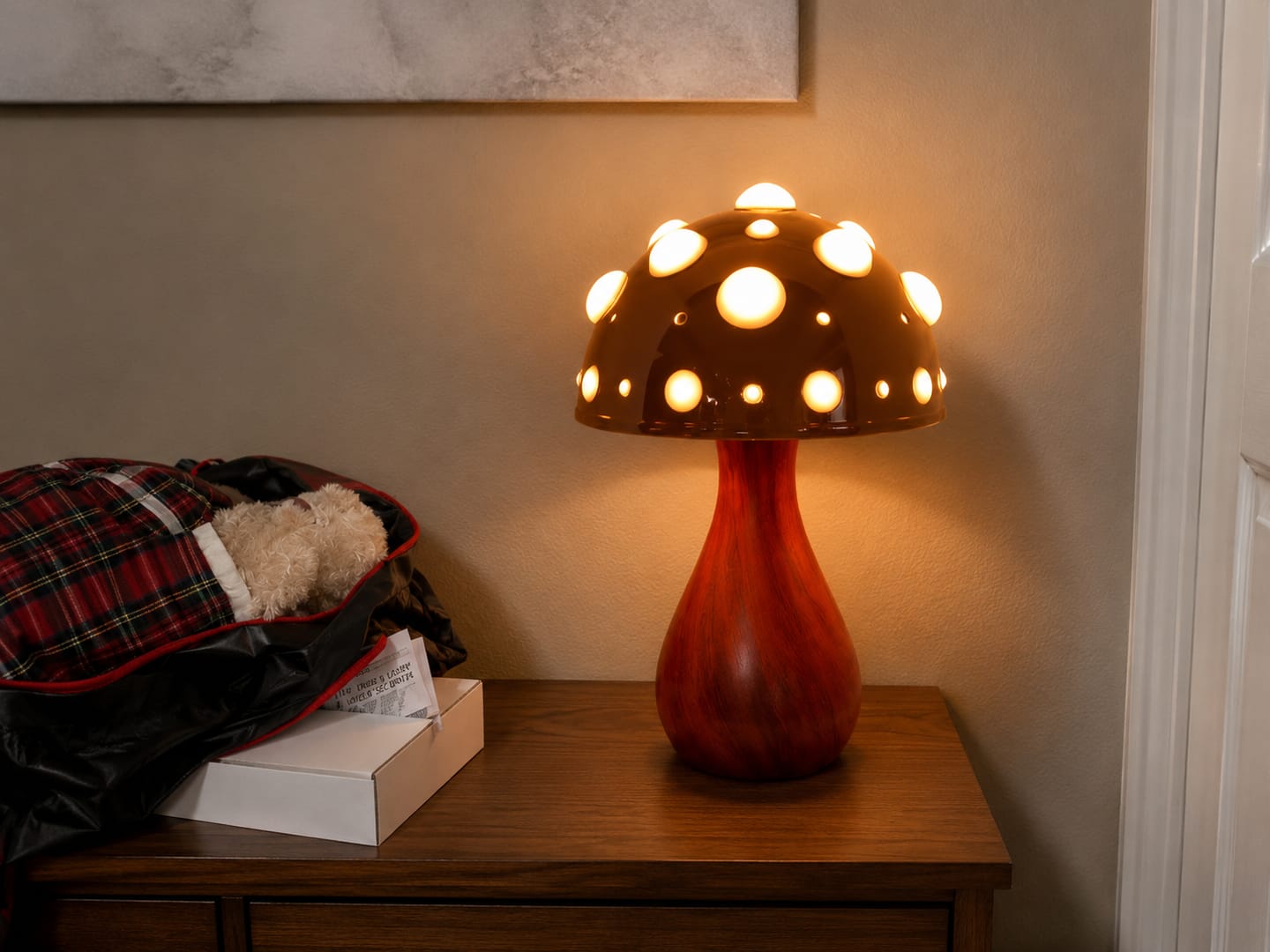 Customer photo review of Designer Mushroom Table Lamp