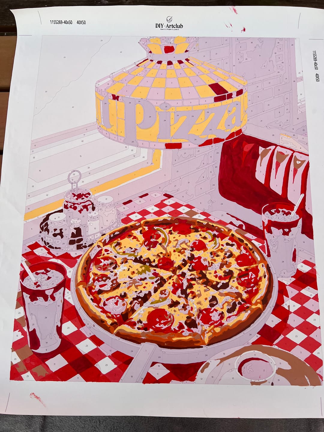 Customer photo review of Pizza Diner | Paint by Number