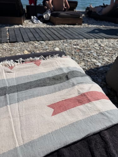 Customer photo review of Bedouin Jakarlı Çift Yüzlü Peştemal Kiremit