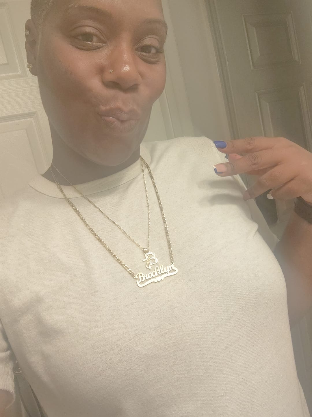 Customer photo review of Diamond Cut Heart Name Necklace