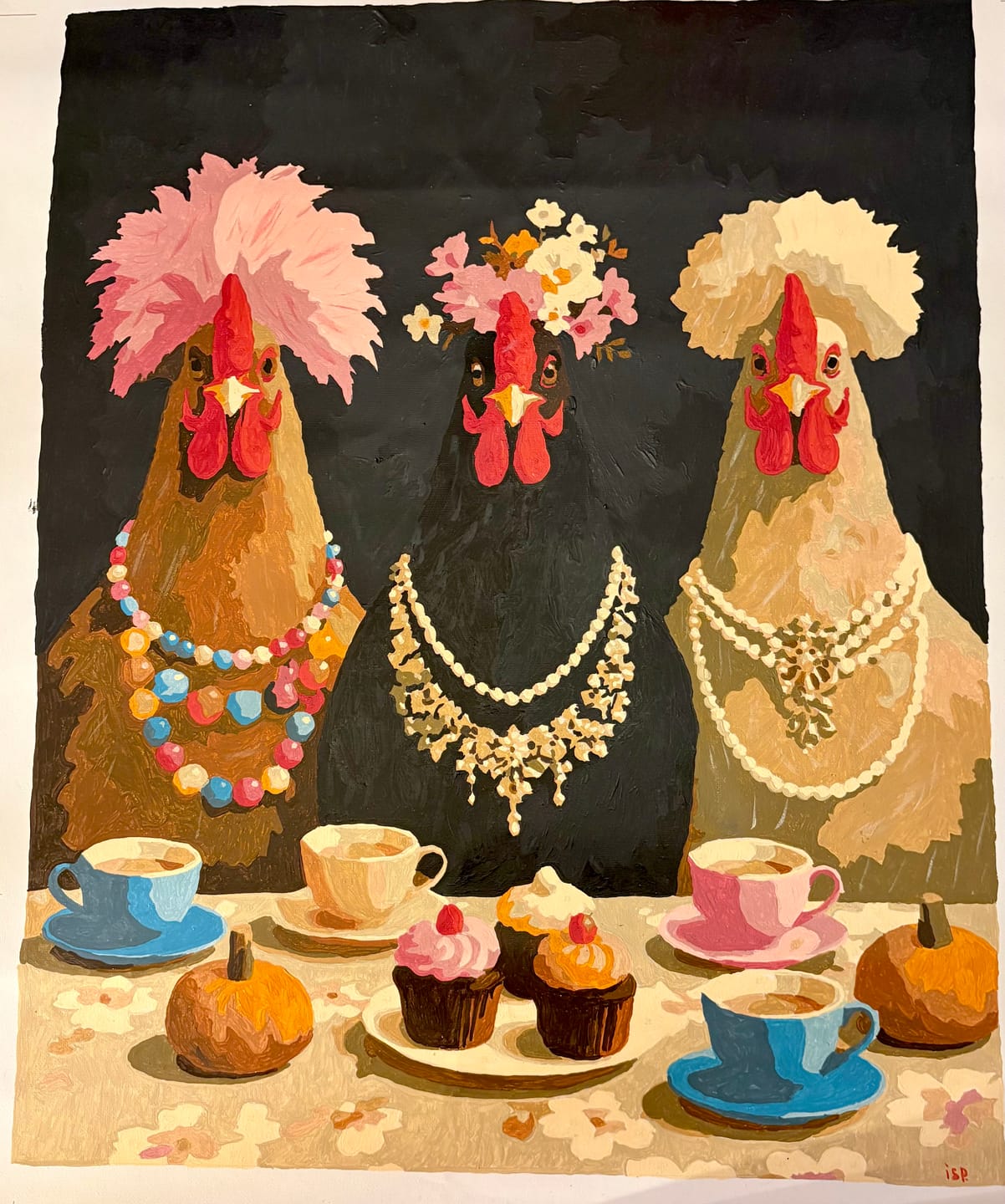 Customer photo review of Fancy Chickens Society | Paint by Number