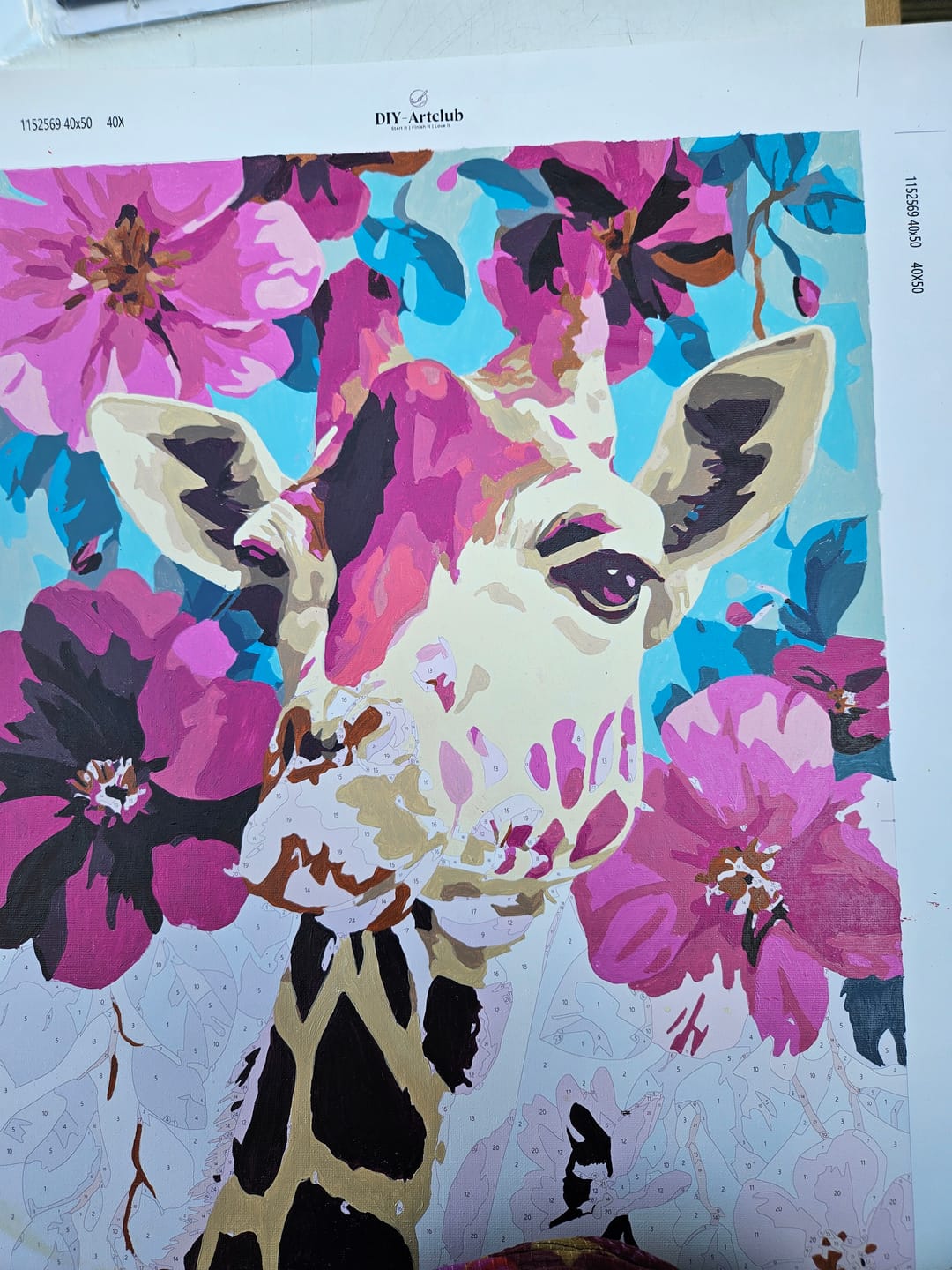 Customer photo review of Purple Giraffe | Paint by Number