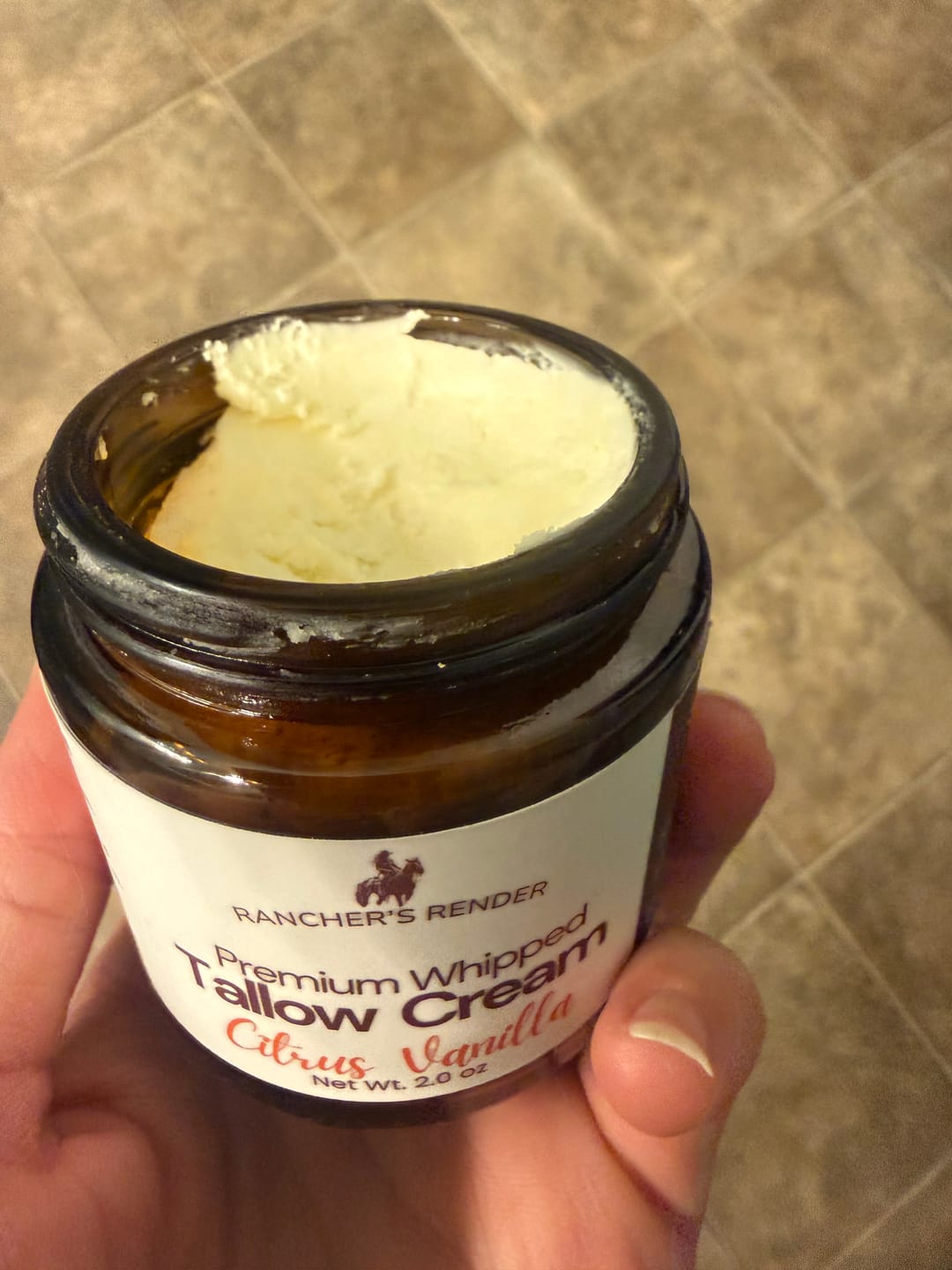 Customer photo review of Citrus Vanilla Whipped Tallow Cream
