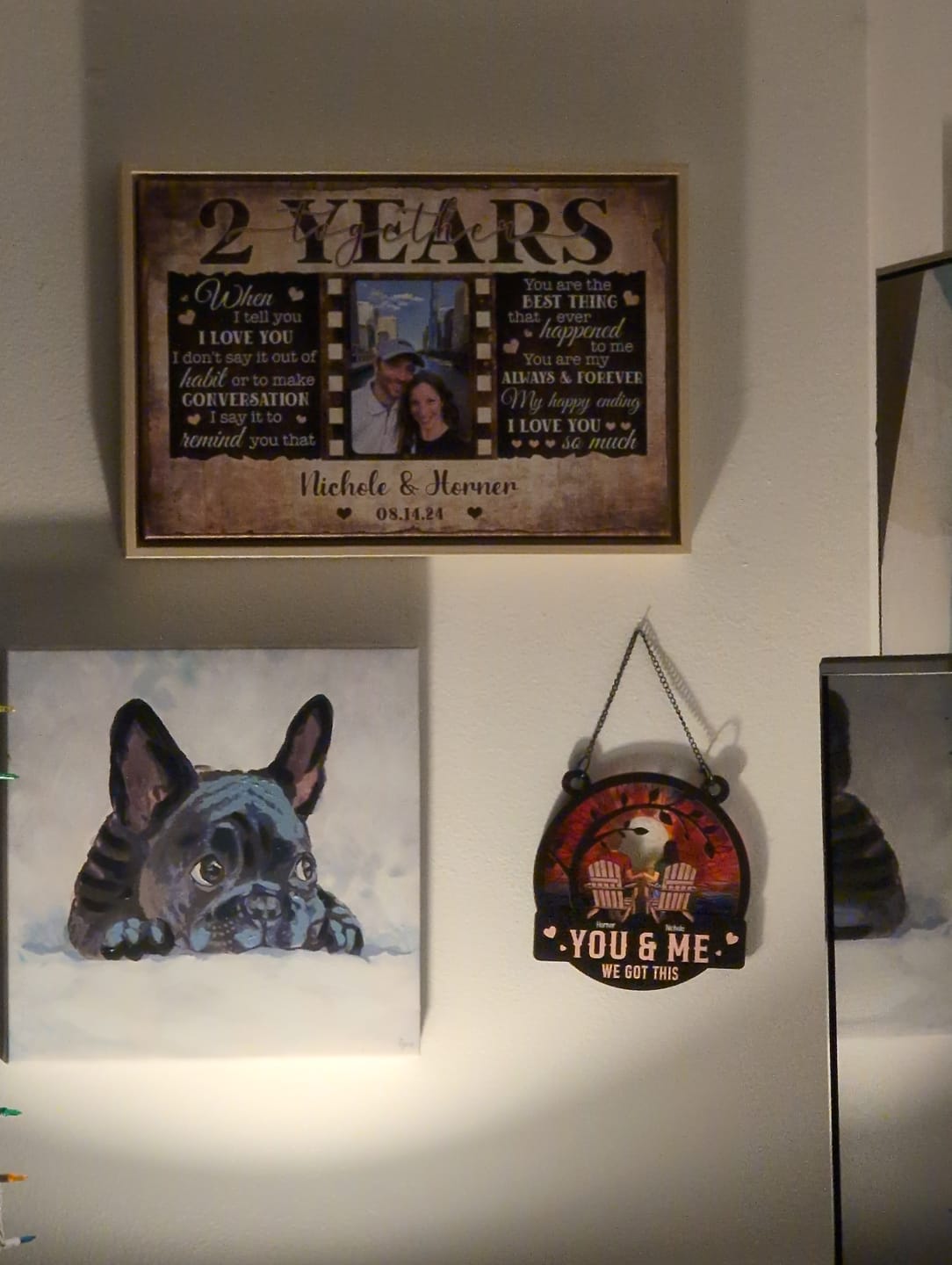 Customer photo review of Personalized Canvas Prints, Custom Photos, Couple Gifts, Wedding Gifts, Unique 2 Years Anniversary Gift Dem Canvas