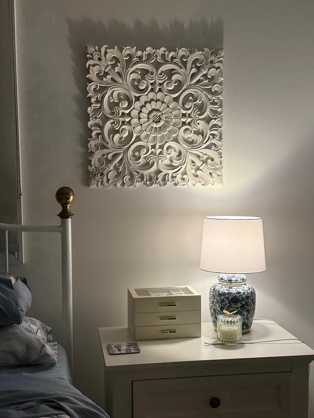 Customer photo review of Leopold Carved Wood Wall Art