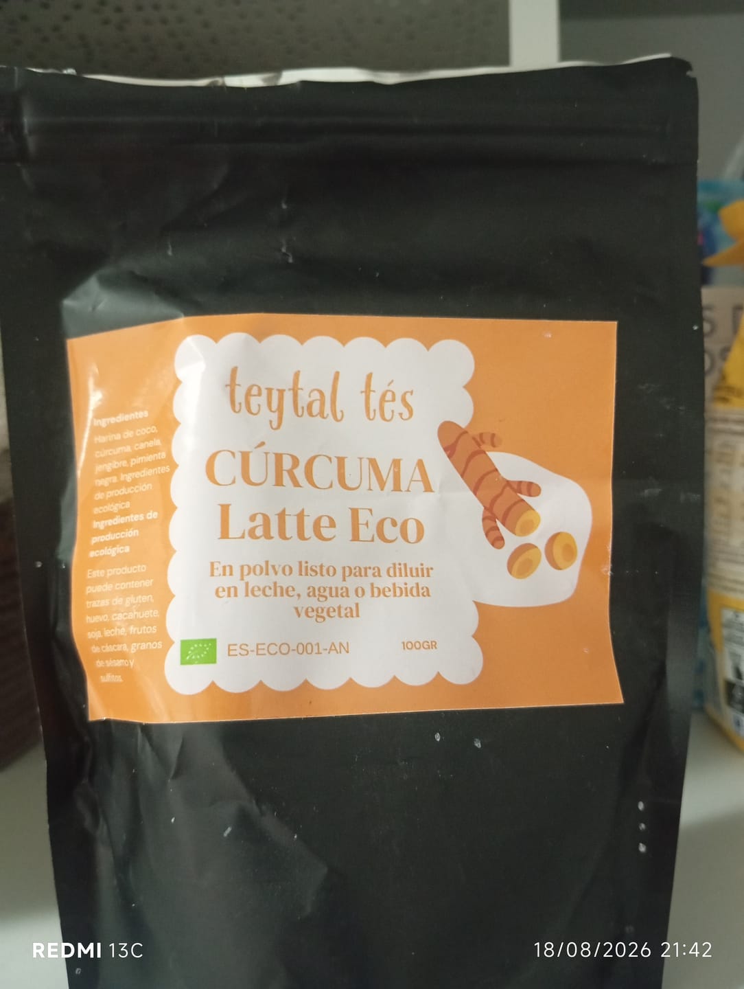 Customer photo review of Cúrcuma Latte ECO en Polvo 100gr 33 tazas