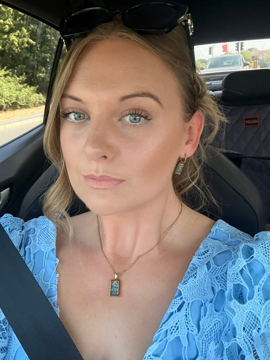 Customer photo review of The Empress - Tarot Card Hoop Earrings