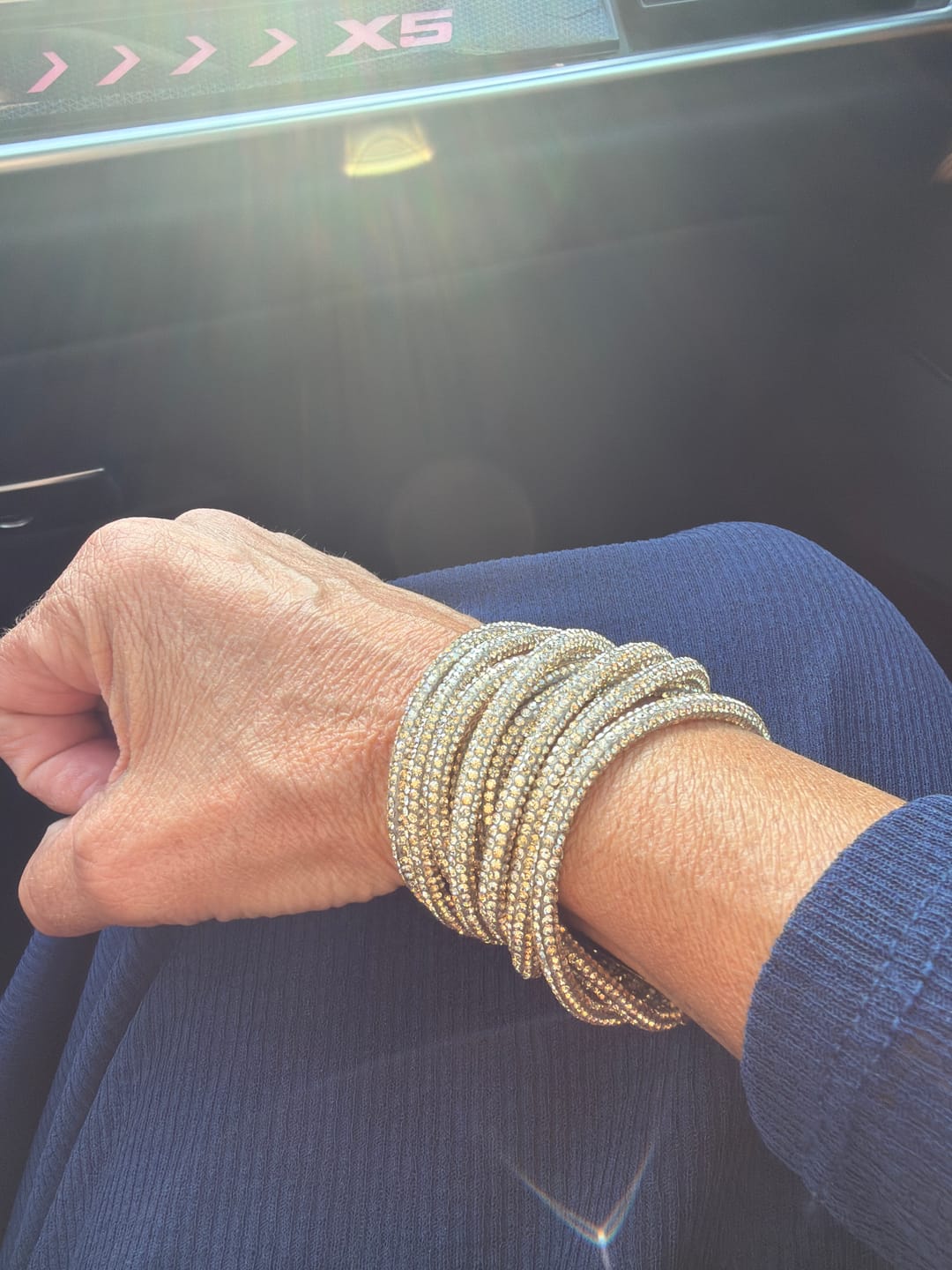 Customer photo review of Multi Strand Cuff Bracelet - Champagne Bubbles