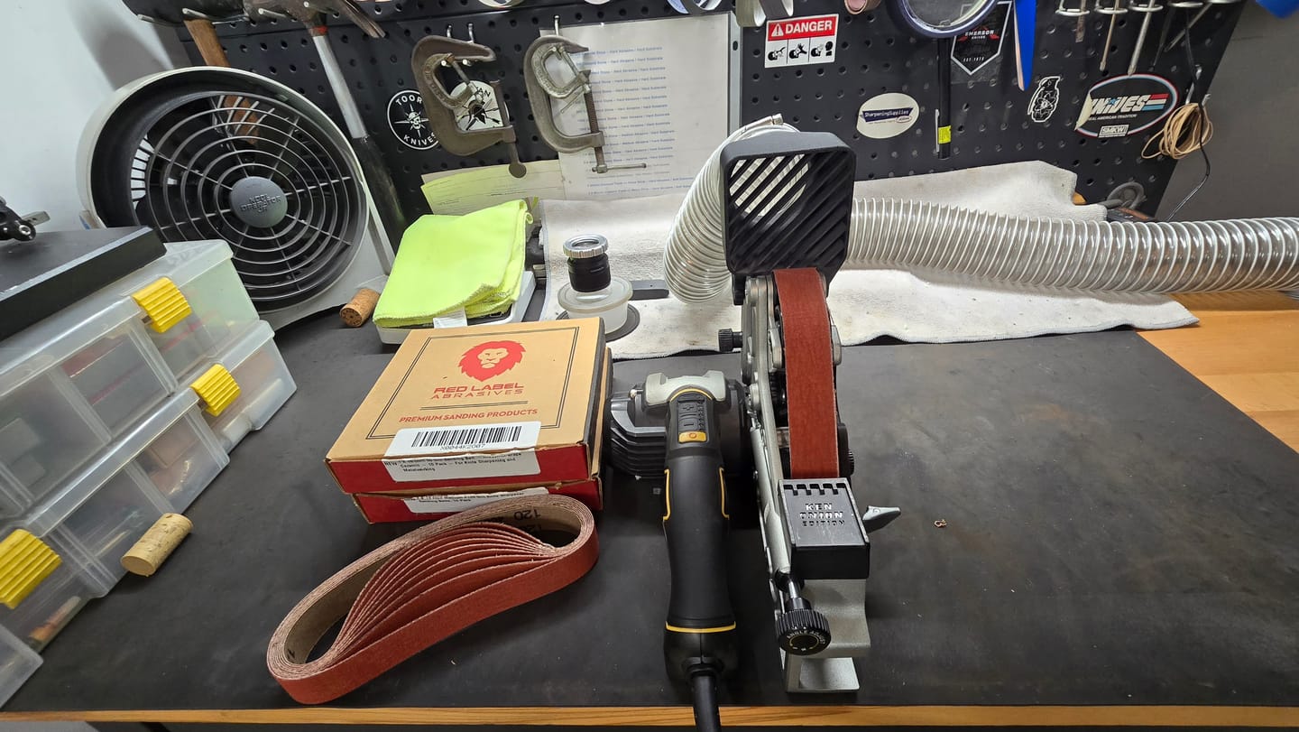 Customer photo review of 1 X 18 Inch Knife Sharpener Sanding Belts, 10 Pack