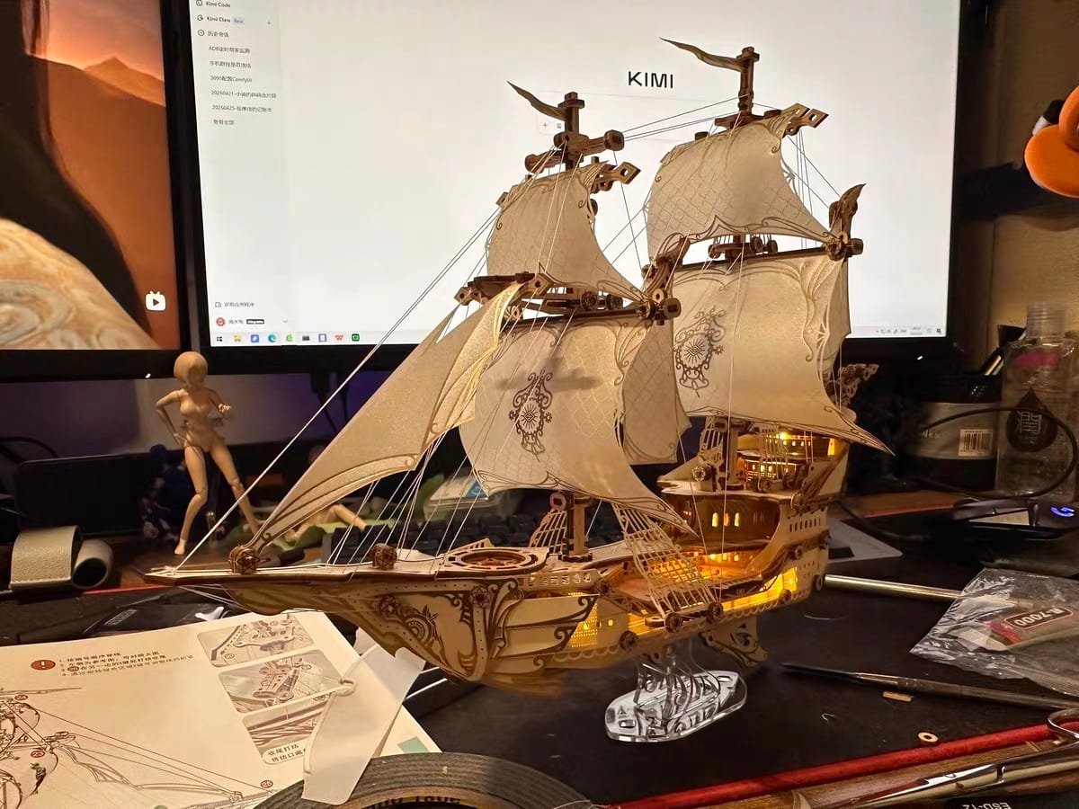 Customer photo review of Fantasy Elf Ship DIY 3D Wooden Puzzle Kit