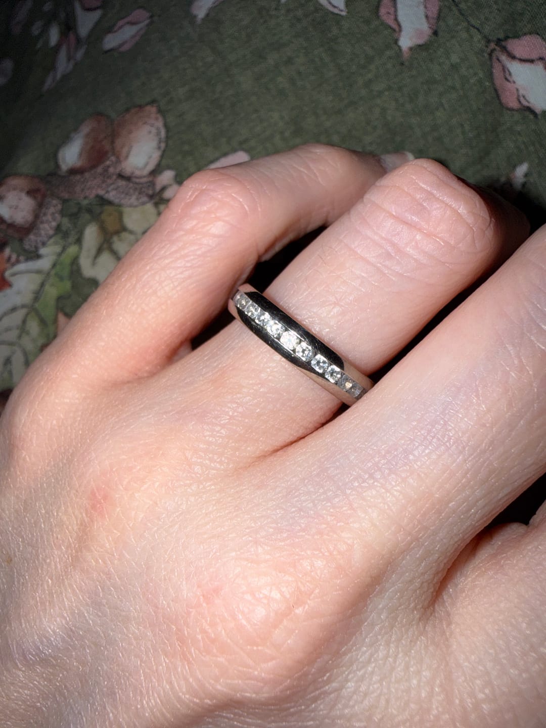 Customer photo review of 4mm Original Titanium Full Glitz Eternity Ring | Cubic Zirconia Stacking Ring