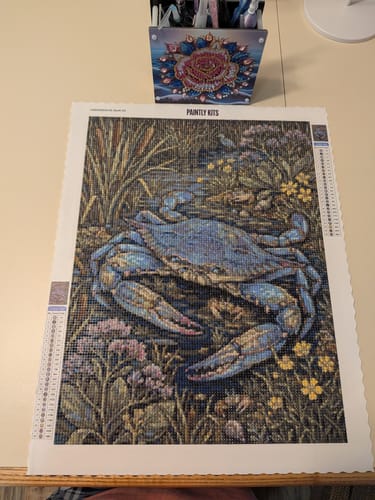 Customer photo review of Marshland Blue Crab (Diamond Painting)