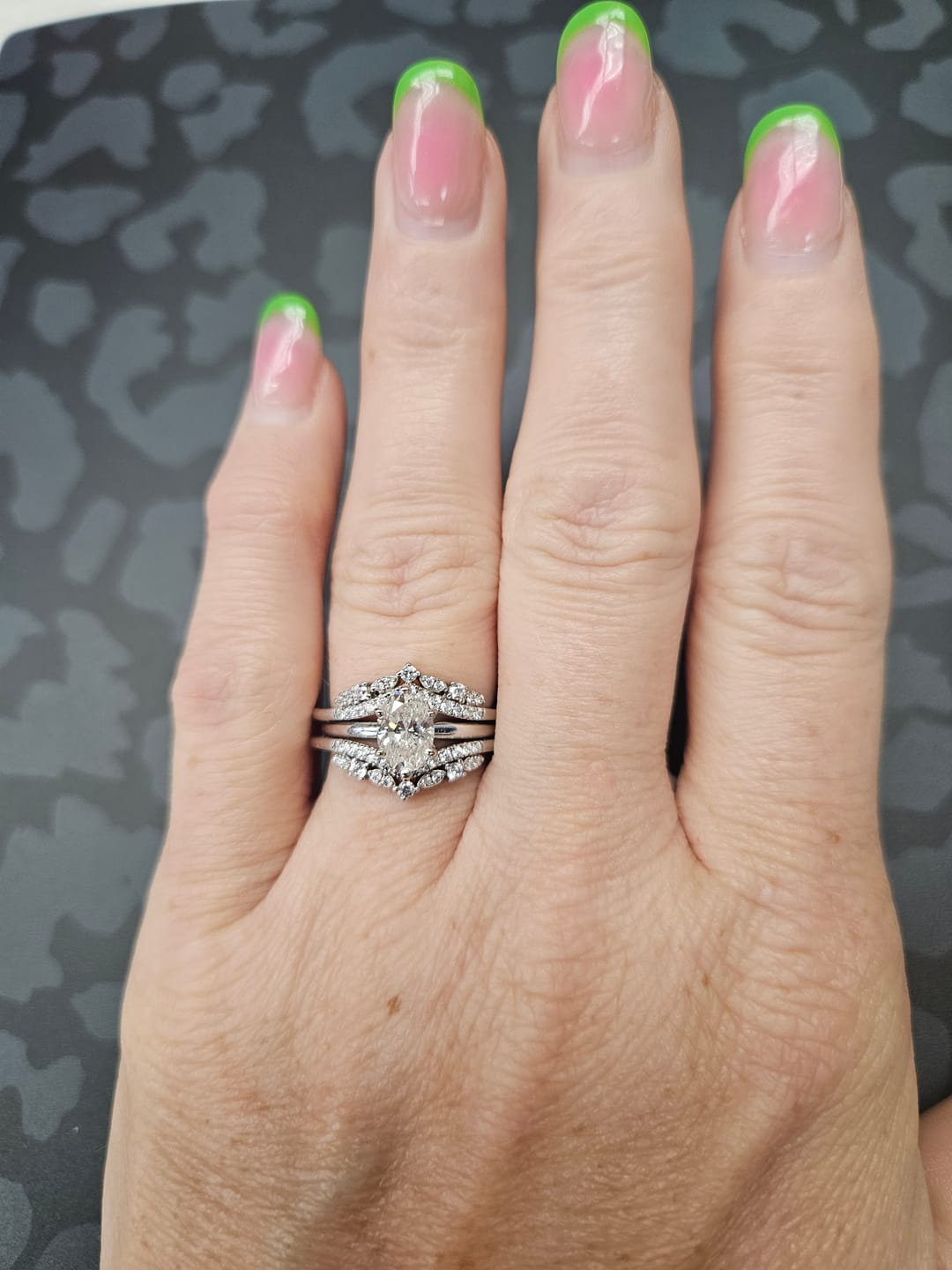 Customer photo review of Louily Exclusive Round Cut Jacket Wedding Band For Women In Sterling Silver