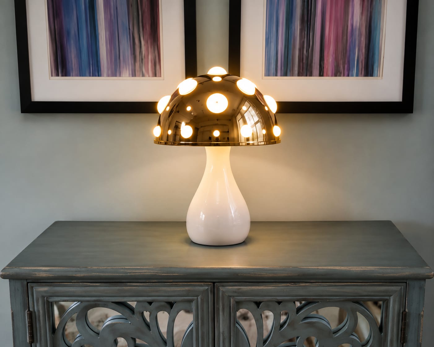 Customer photo review of Designer Mushroom Table Lamp