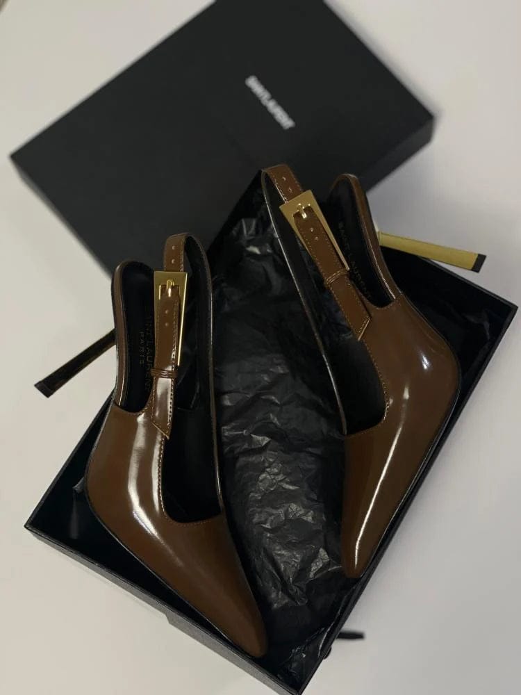 Customer photo review of Saint Laurent 2026 Lee High-heeled Slingback Leather