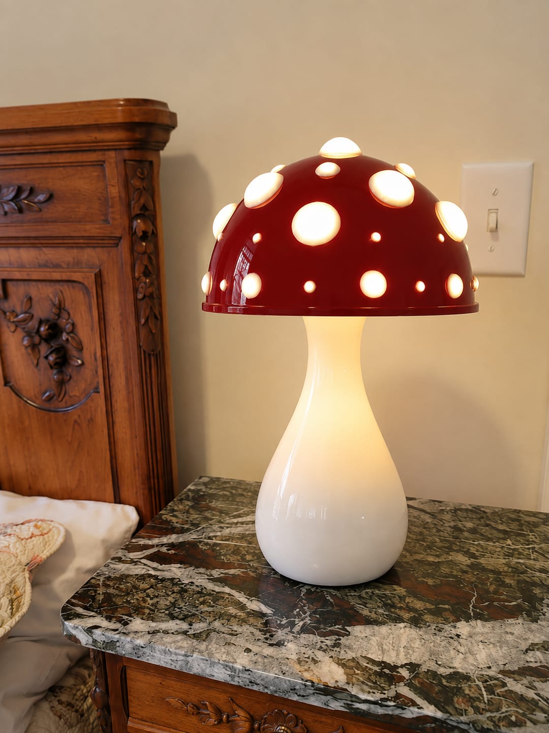 Customer photo review of Designer Mushroom Table Lamp