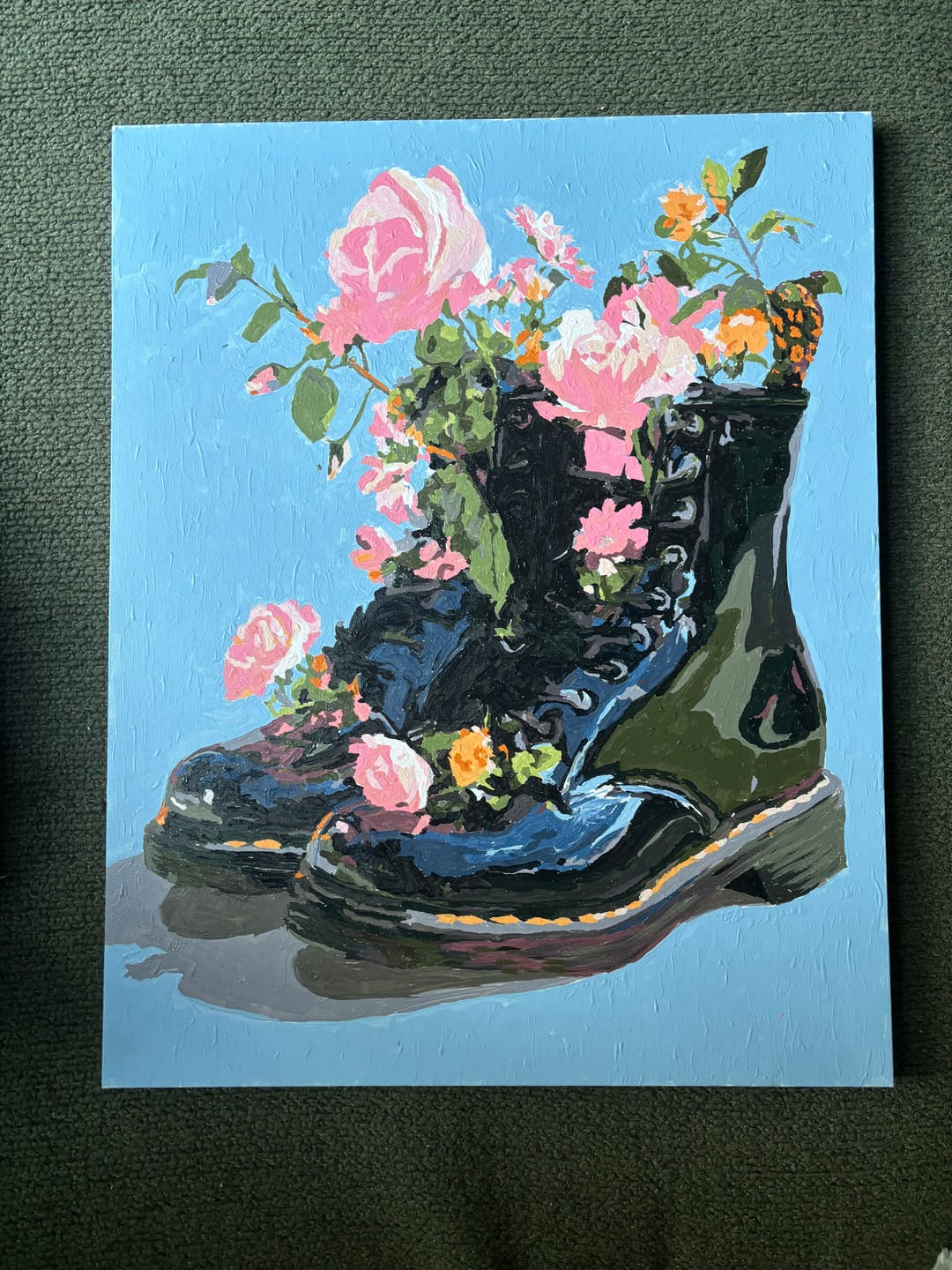 Customer photo review of Wildflowers in Boots | Paint by Number