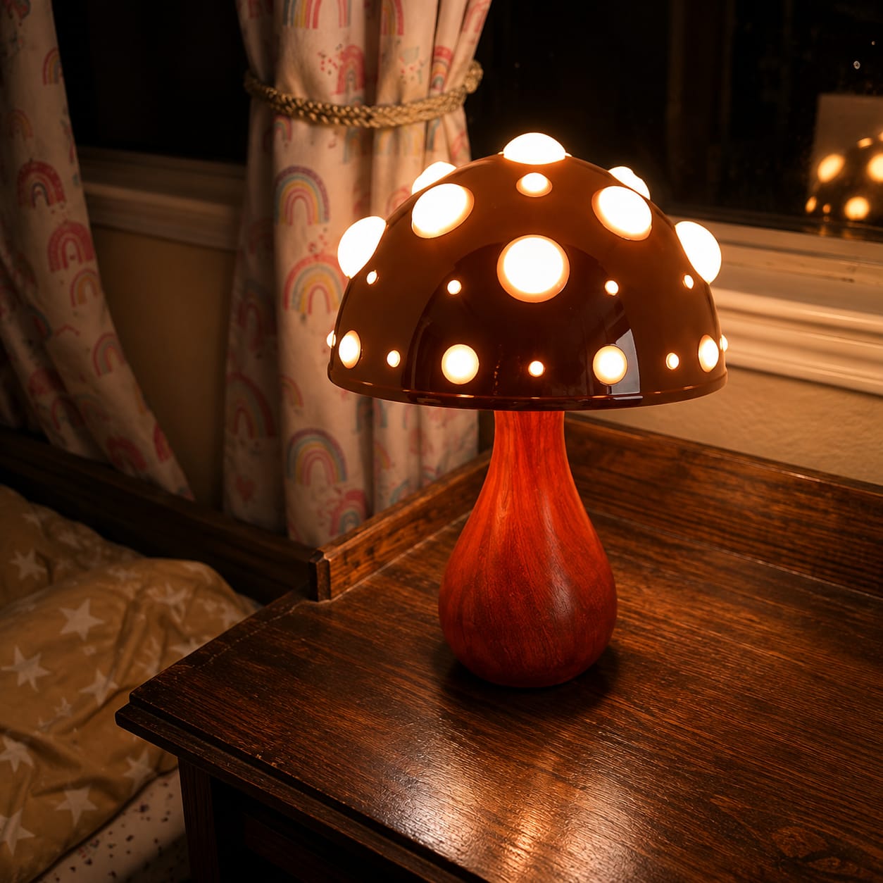 Customer photo review of Designer Mushroom Table Lamp