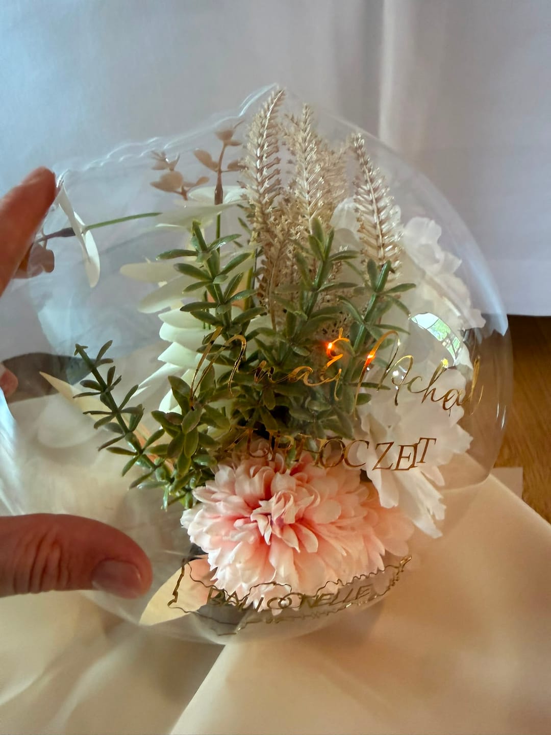 Customer photo review of Ballon Flowerbox Vintage Personalisiert