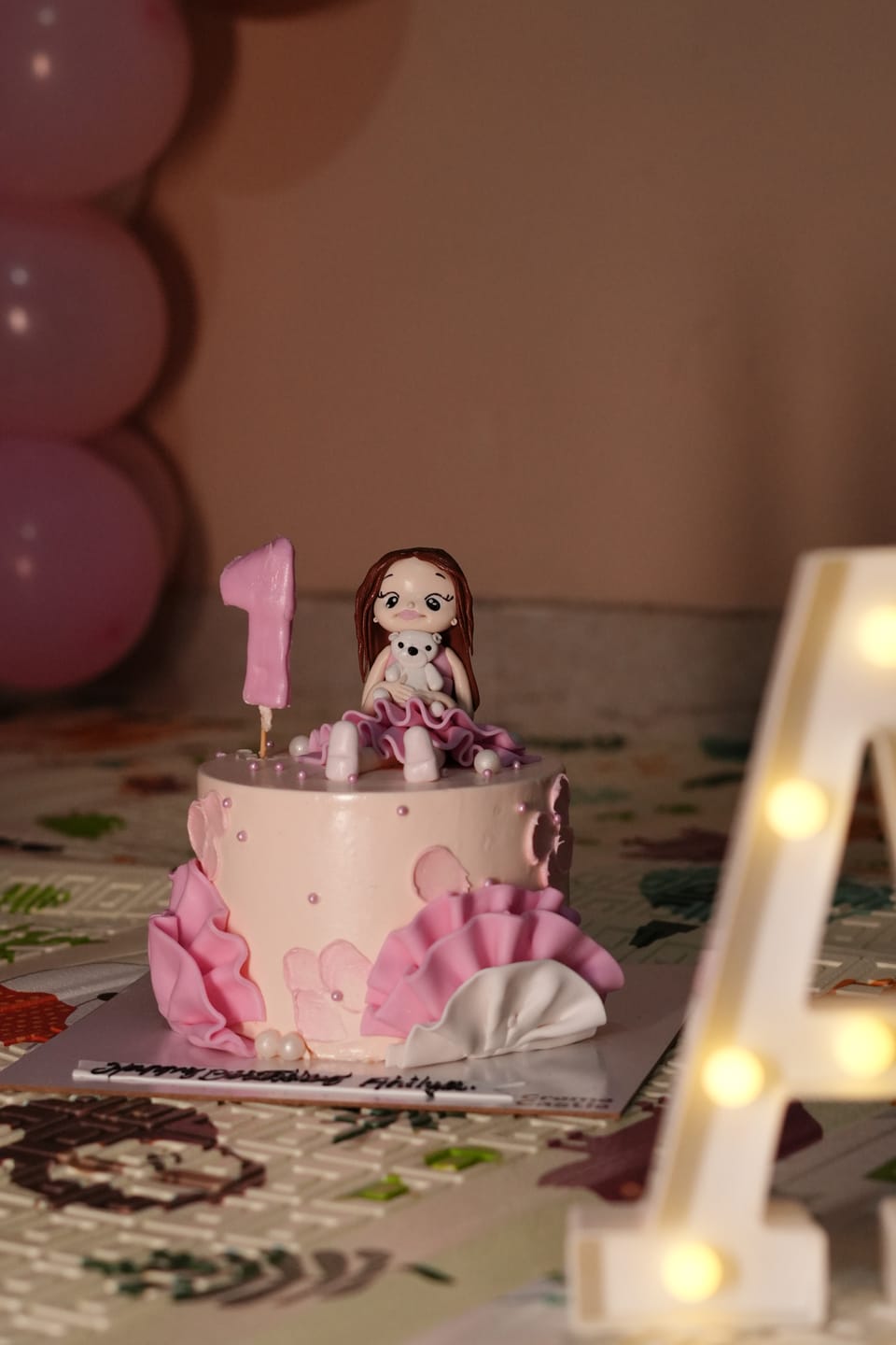 Customer photo review of Ruffle Doll First Birthday Cake