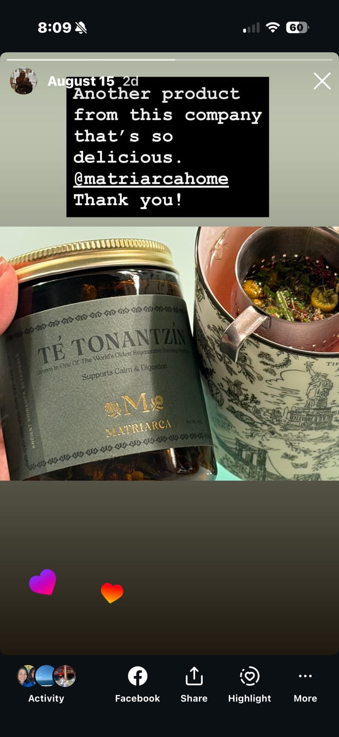 Customer photo review of Tonantzin Botanical Tea Blend