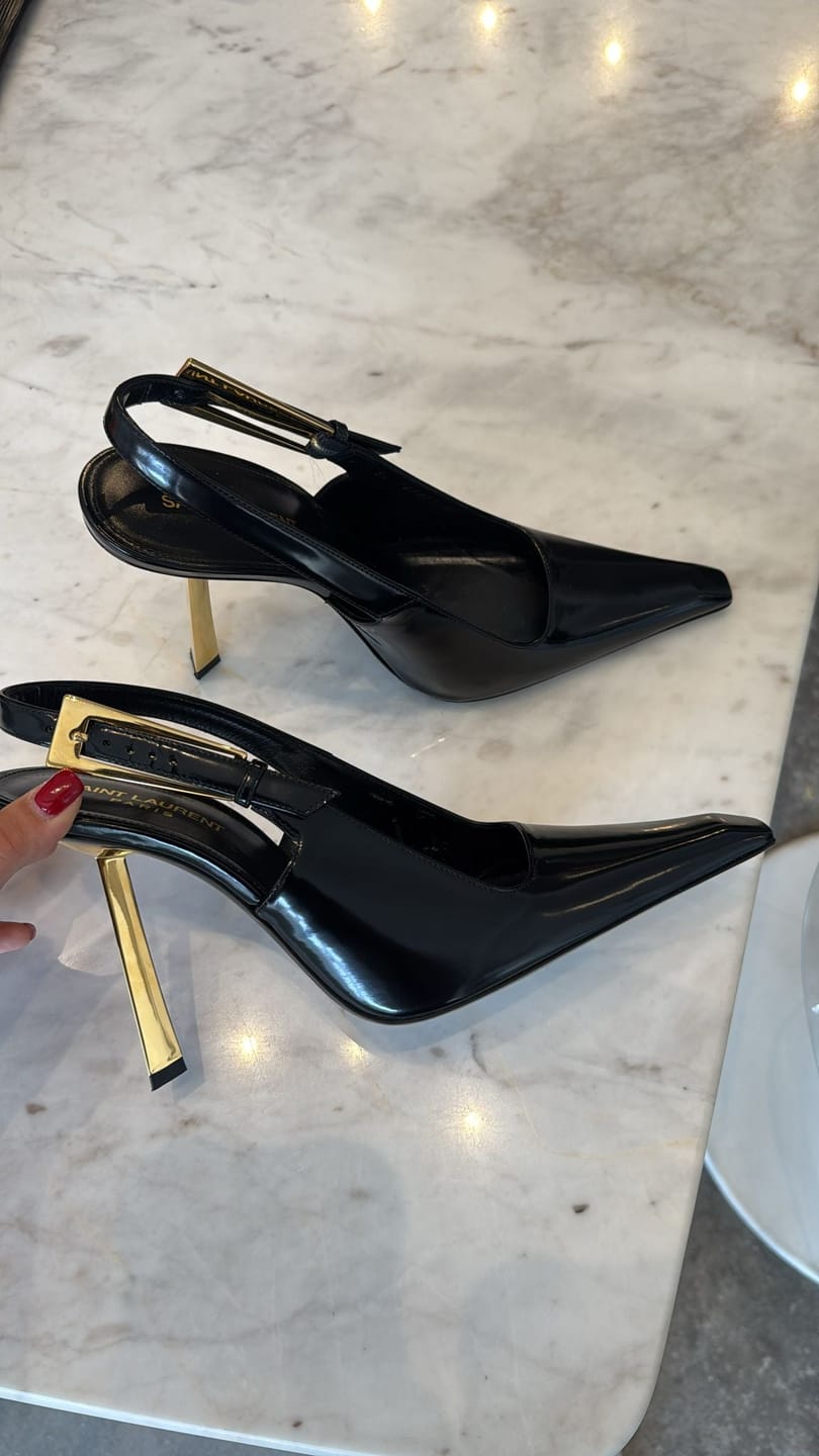 Customer photo review of Saint Laurent 2026 Lee High-heeled Slingback Leather
