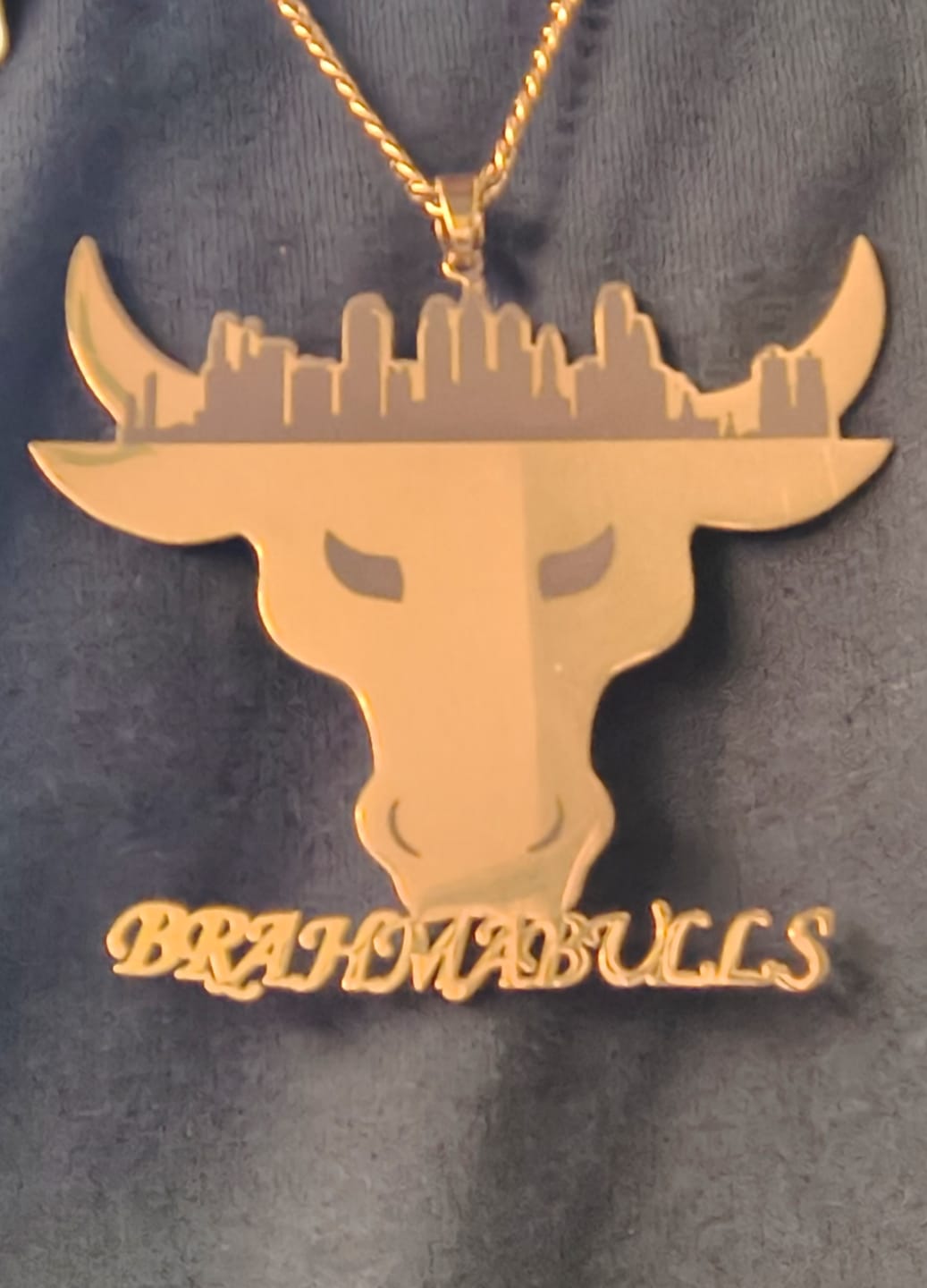 Customer photo review of Custom Logo Engraved Photo Pendant Necklace