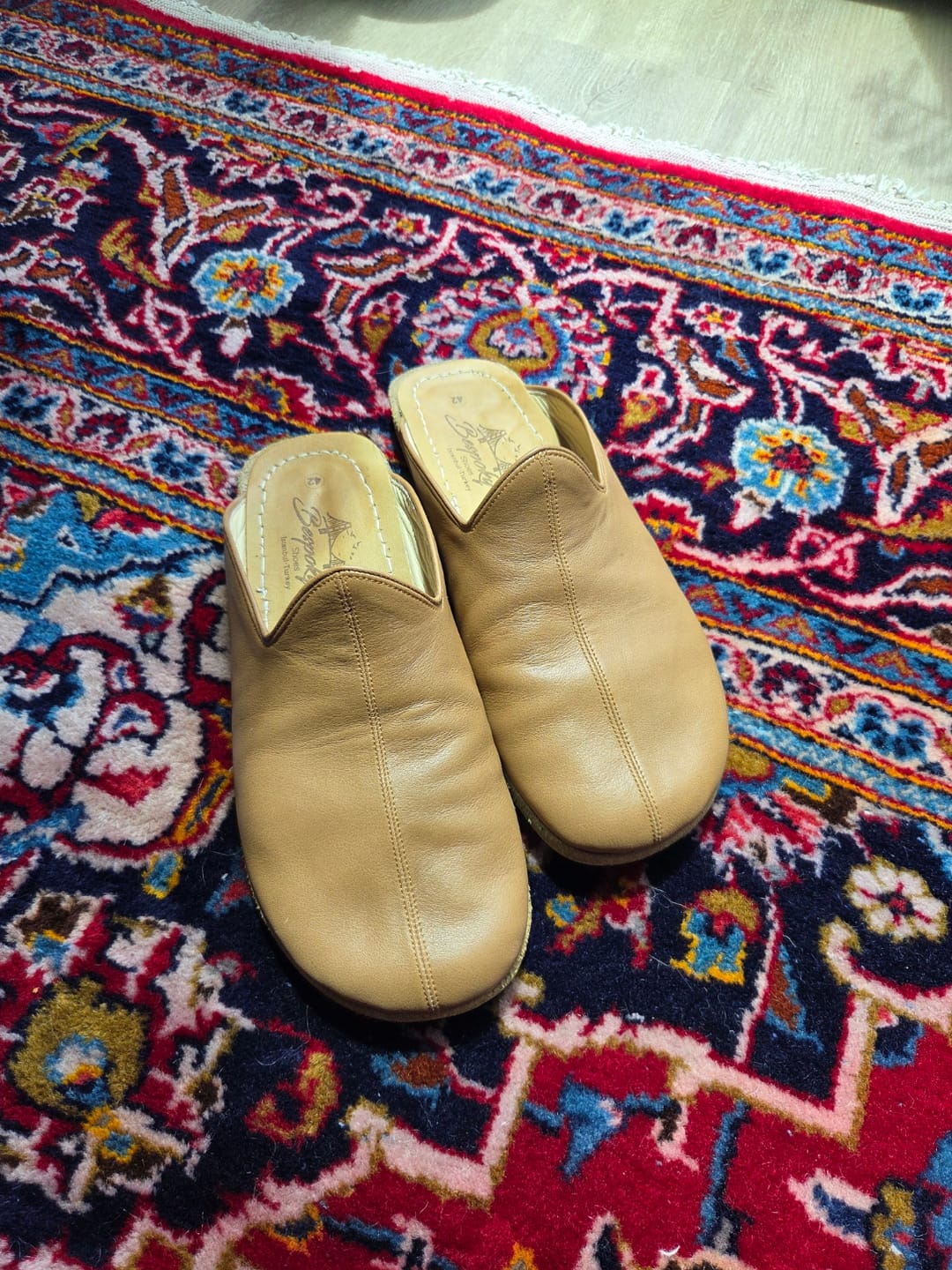 Customer photo review of Men Slippers Tan | Handmade Full-grain leather, Zero Drop