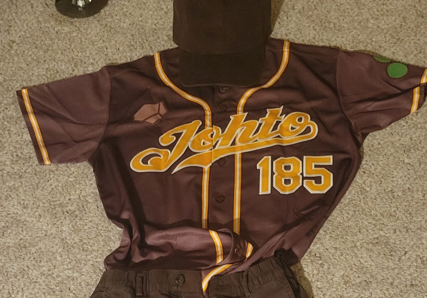Customer photo review of Custom Brown Yellow-Gray Classic Style Authentic Baseball Jersey