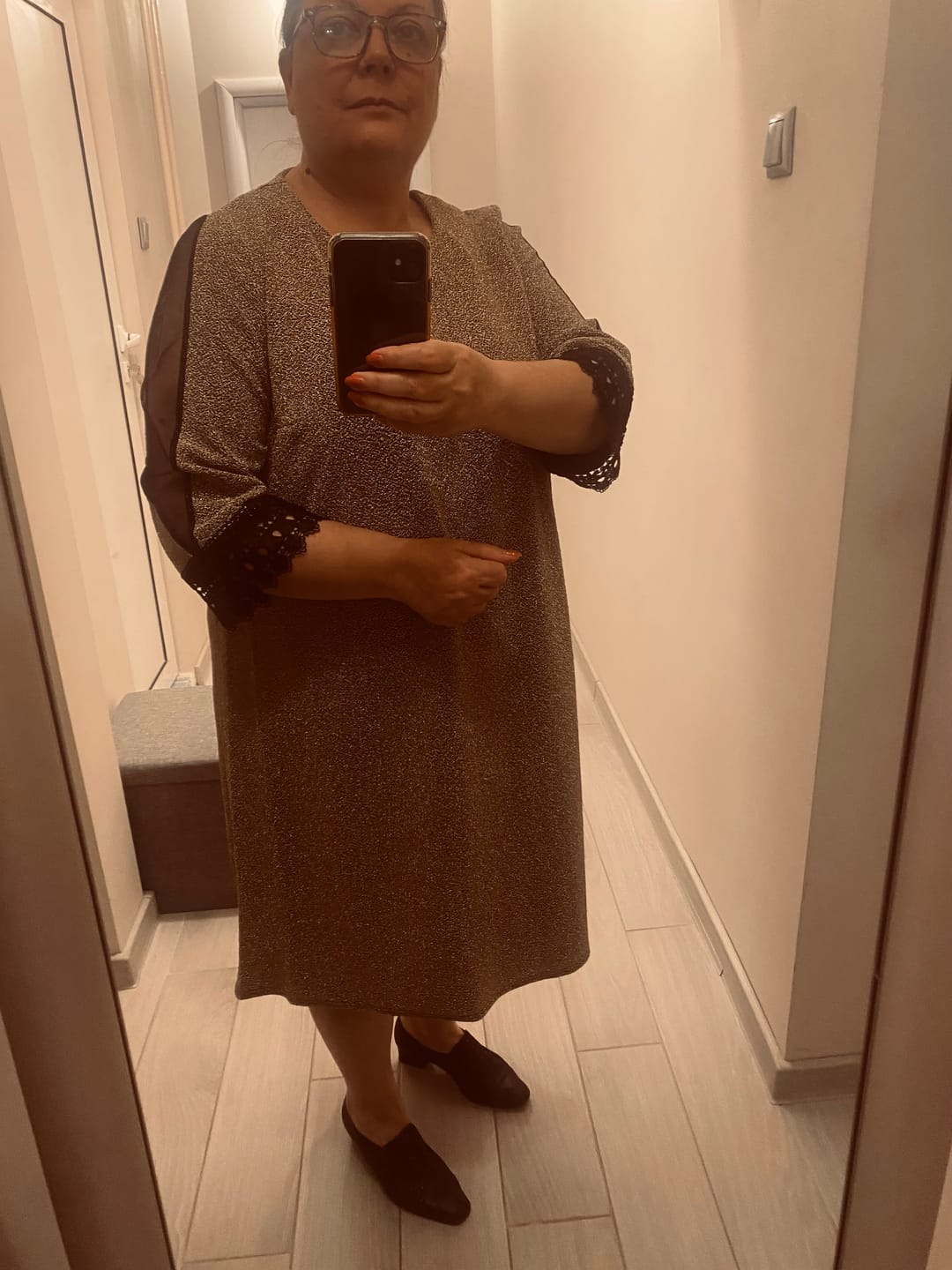 Customer photo review of Рокля с лурекс в свободна кройка