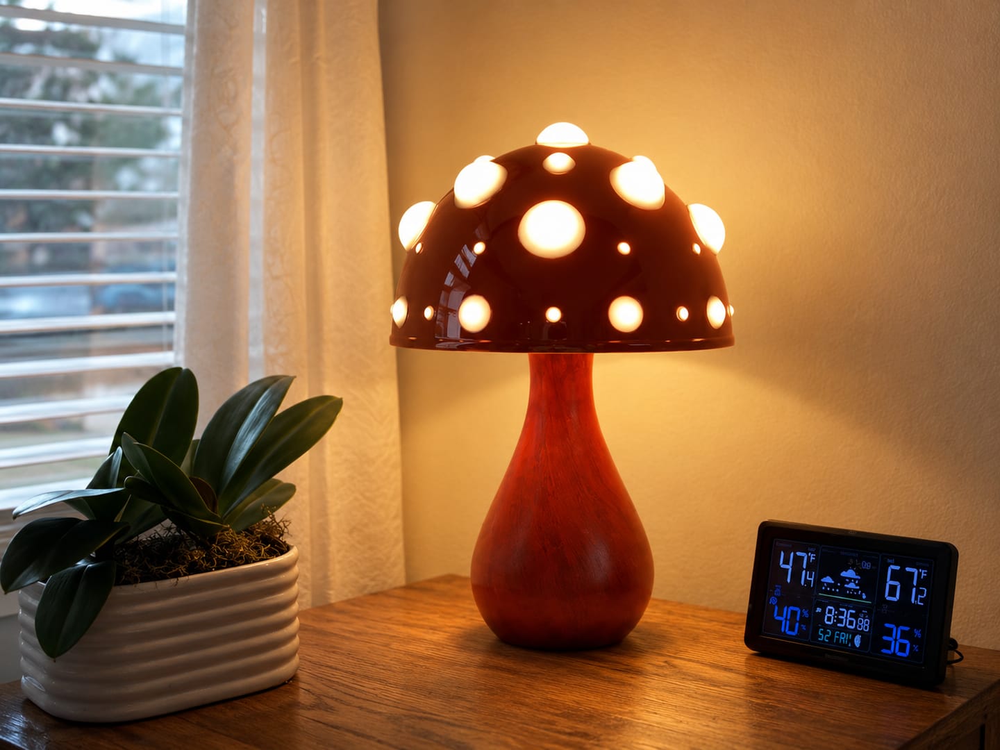 Customer photo review of Designer Mushroom Table Lamp