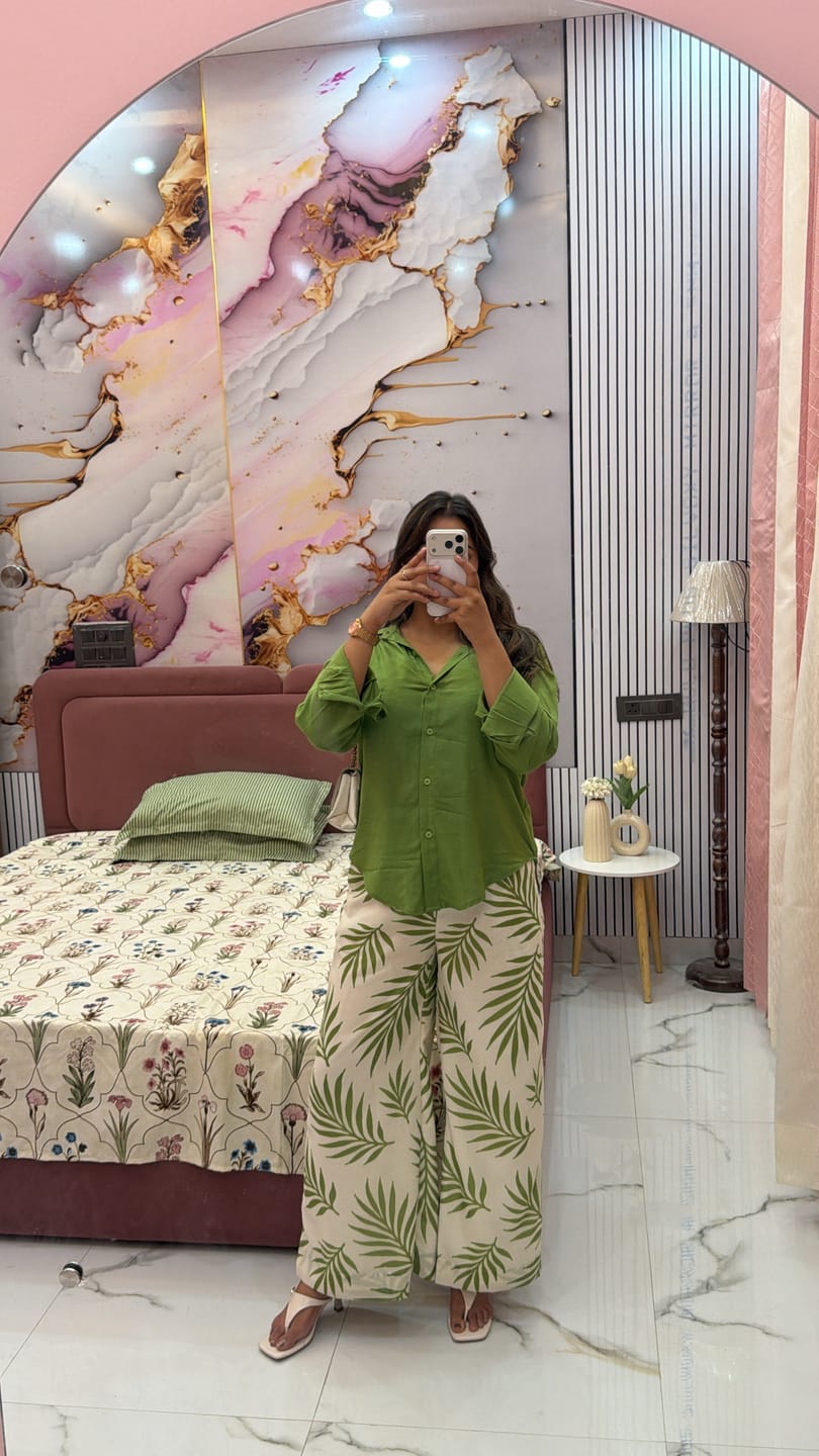 Customer photo review of Aahista Palm Green Co-ord Set