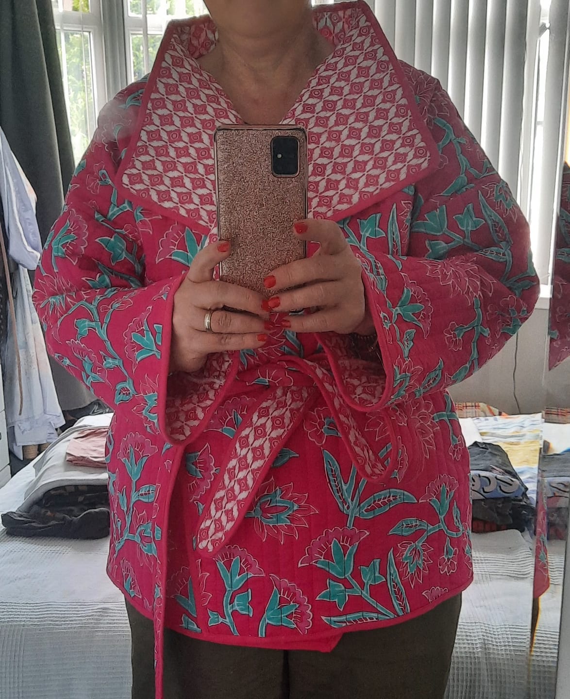 Customer photo review of Garden Mosaic Quilted Cotton Fabric