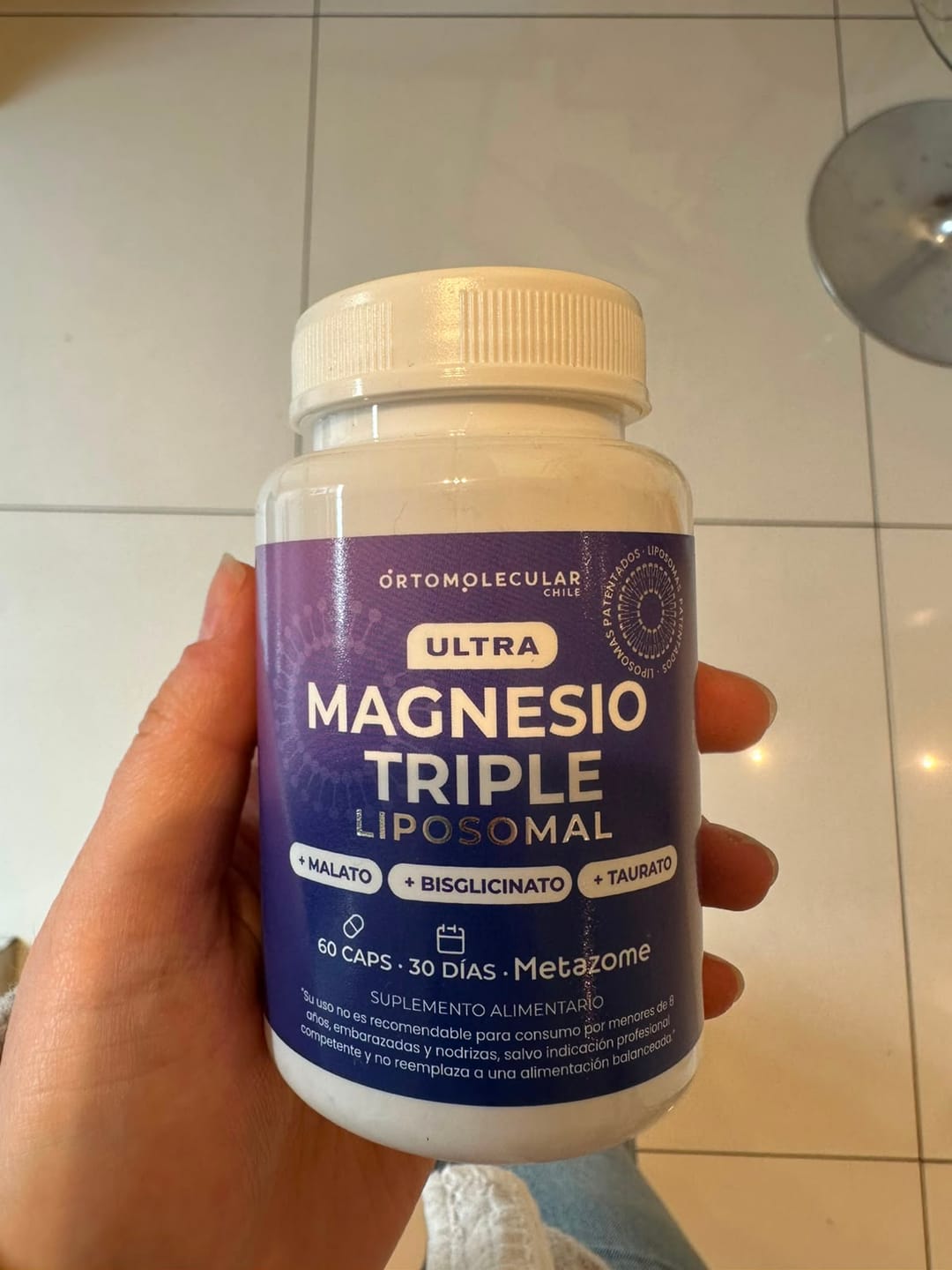 Customer photo review of Ultra Magnesio Triple Liposomal-60 cáps