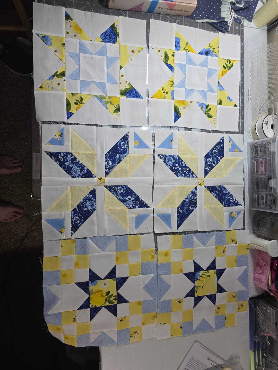 Customer photo review of Month 2 - Sunshine Blooms Beginner Quilt Program