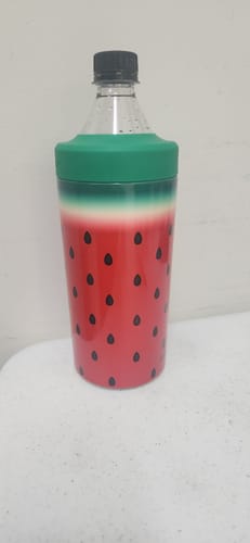 Customer's Universal XL Watermelon Kiss cup showing the vibrant watermelon print pattern.