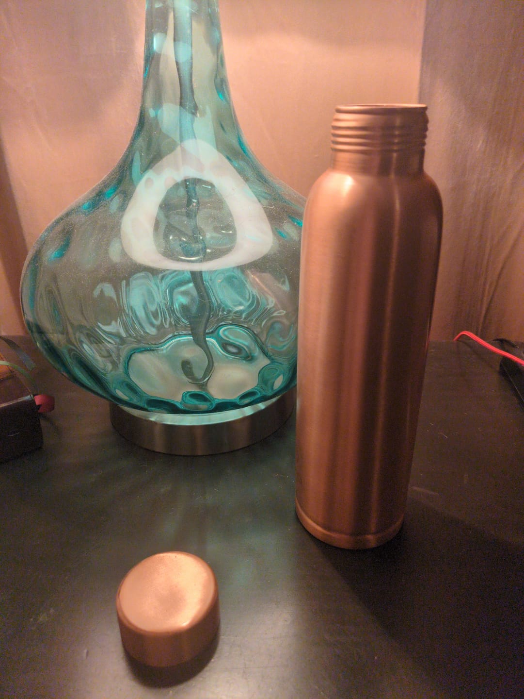 Customer photo review of Polished Copper Water Bottle 950ml
